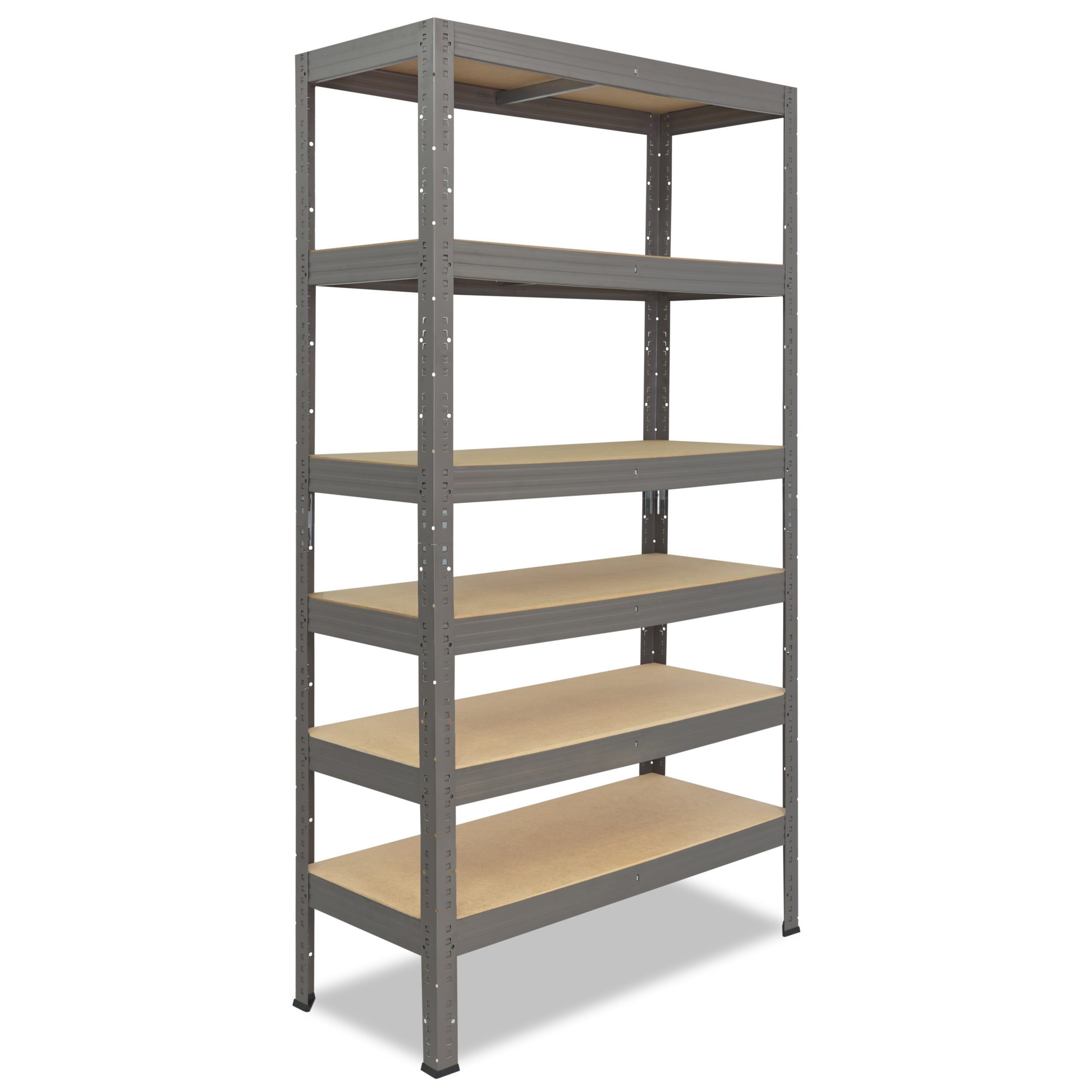 shelfplaza Schwerlastregal PROFI, 200x50x40cm grau, Metallregal 6 Böden mit je 166kg Tragkraft, als Kellerregal, Garagenregal, Werkstattregal & Regal Lagerregal, Steckregal Metall Regale