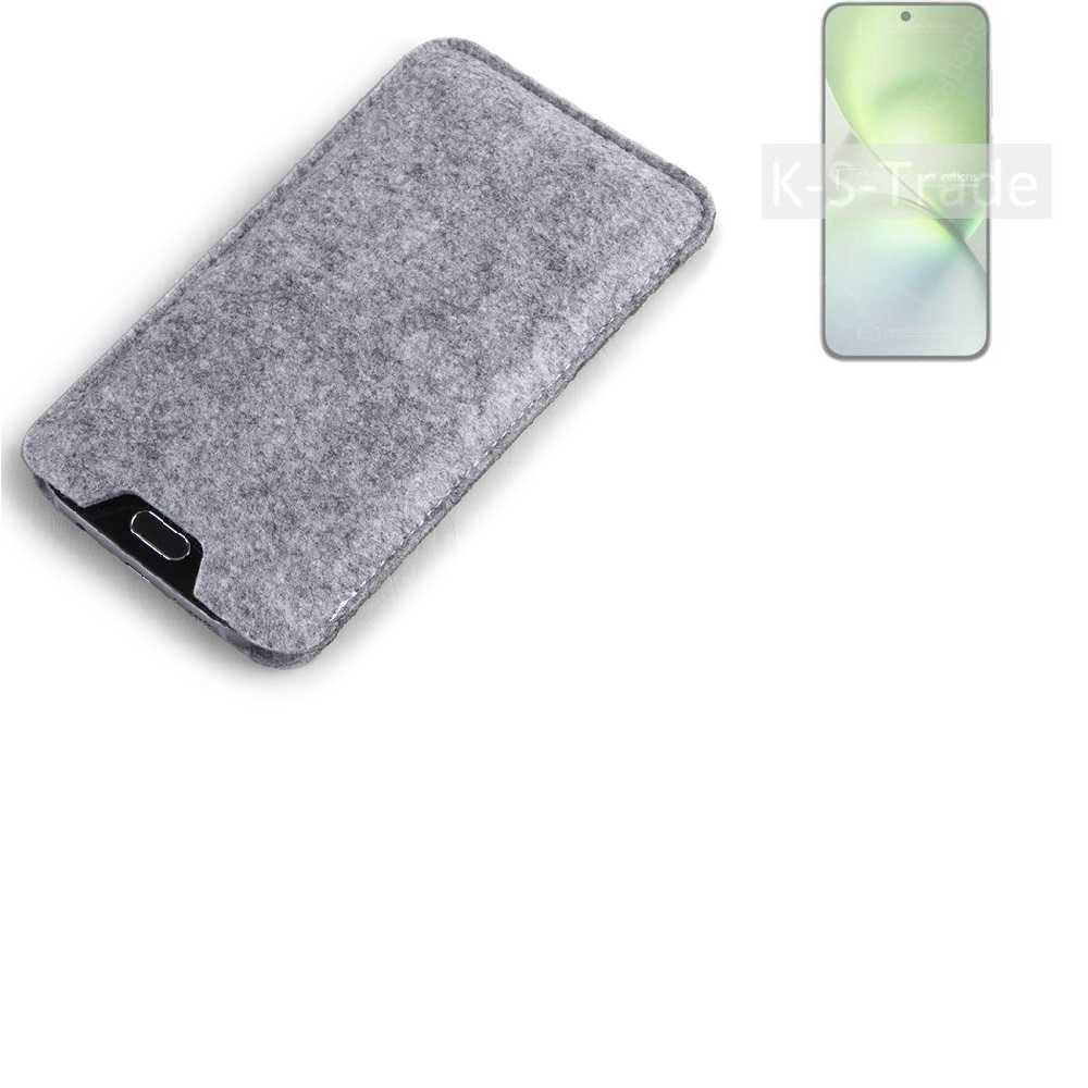 K-S-Trade Handyhülle für Vivo X200 Pro mini, Filz Handyhülle Schutzhülle Filztasche Filz Tasche Case Sleeve