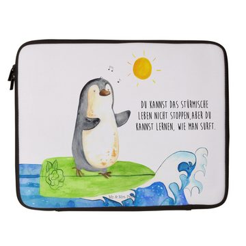 Mr. & Mrs. Panda Laptop-Hülle Pinguin Surfer - Weiß - Geschenk, Tasche, Hawaii, Laptop, Pinguine, s
