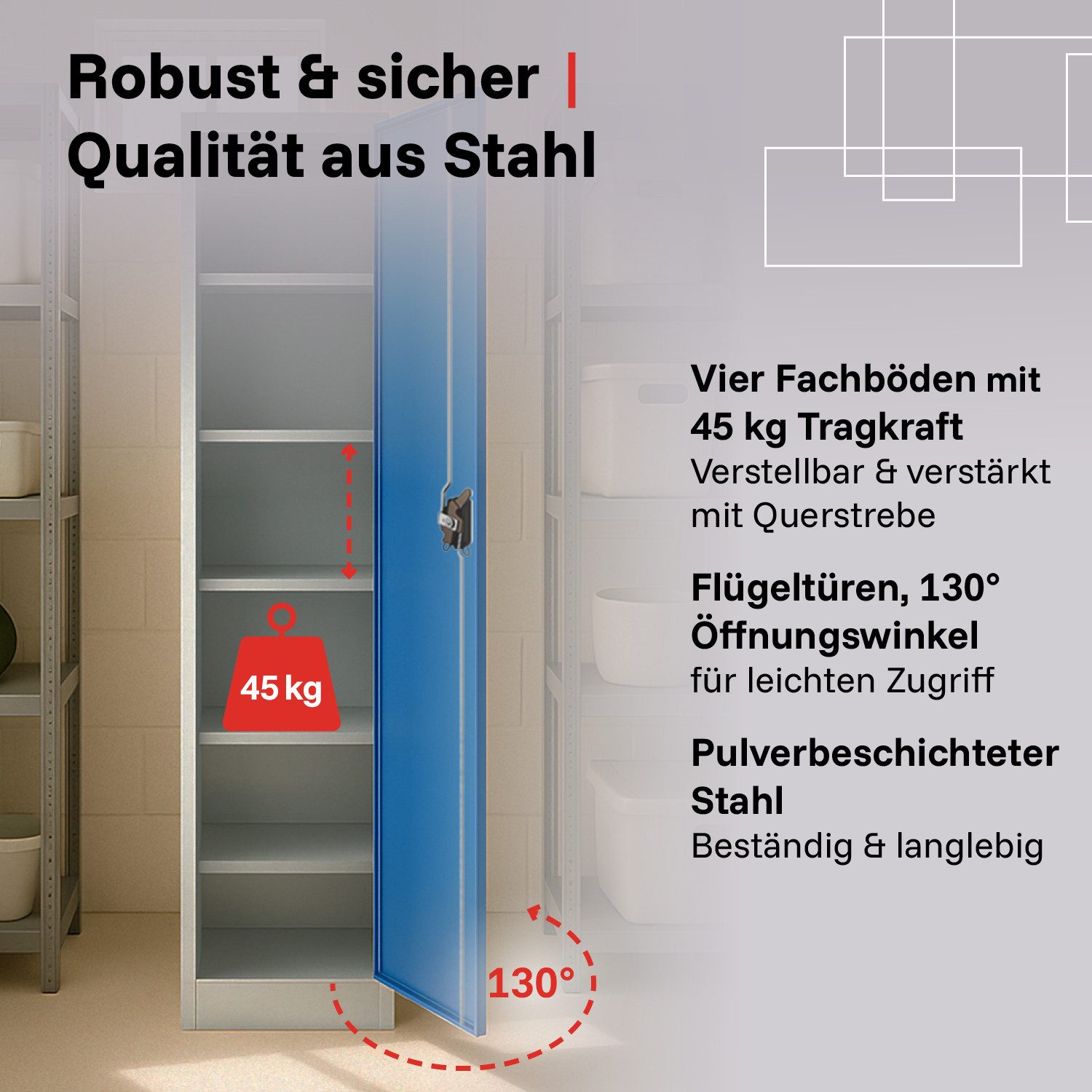 LagerZwei Aktenschrank Stahlschrank 185x50x50 cm abschließbar