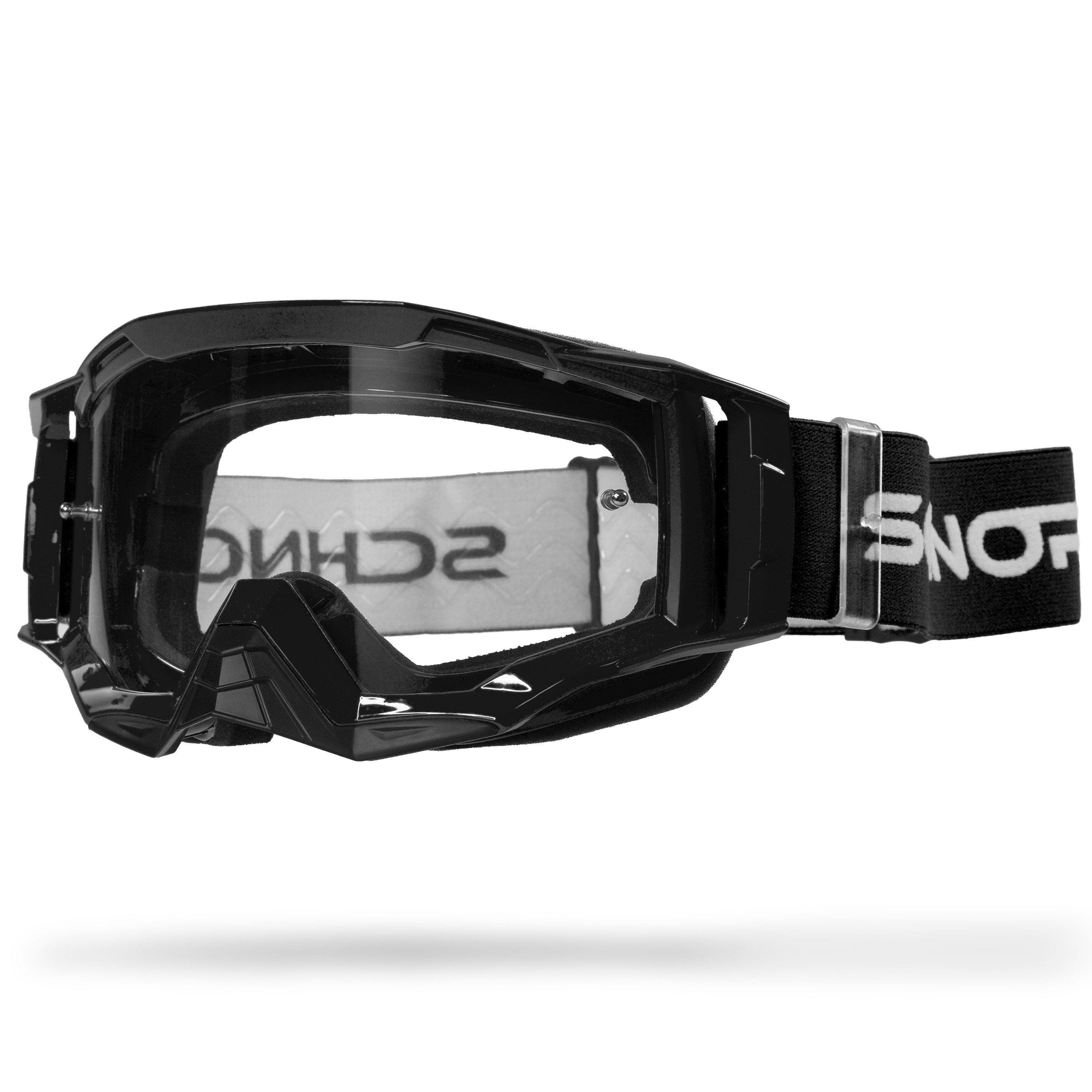 SCHNORR Sportbrille Schnorr MX Neo Motocross Brille Schwarz, Anti-Fog & Tear-Off, (1-St), Tear-Off & Roll-Off kompatibel