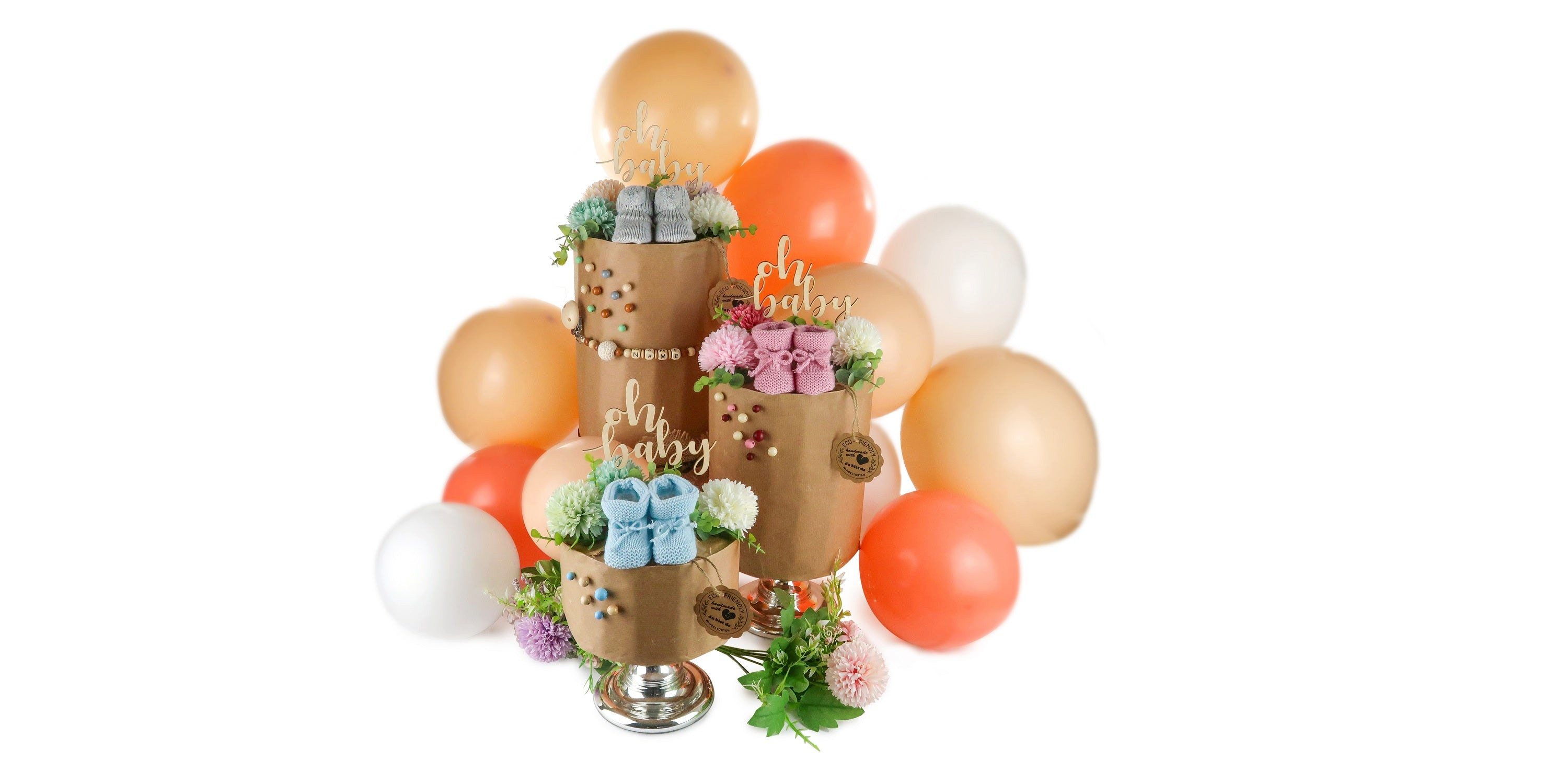 dubistda-WINDELTORTEN- Neugeborenen-Geschenkset Windeltorte ECO FRIENDLY
