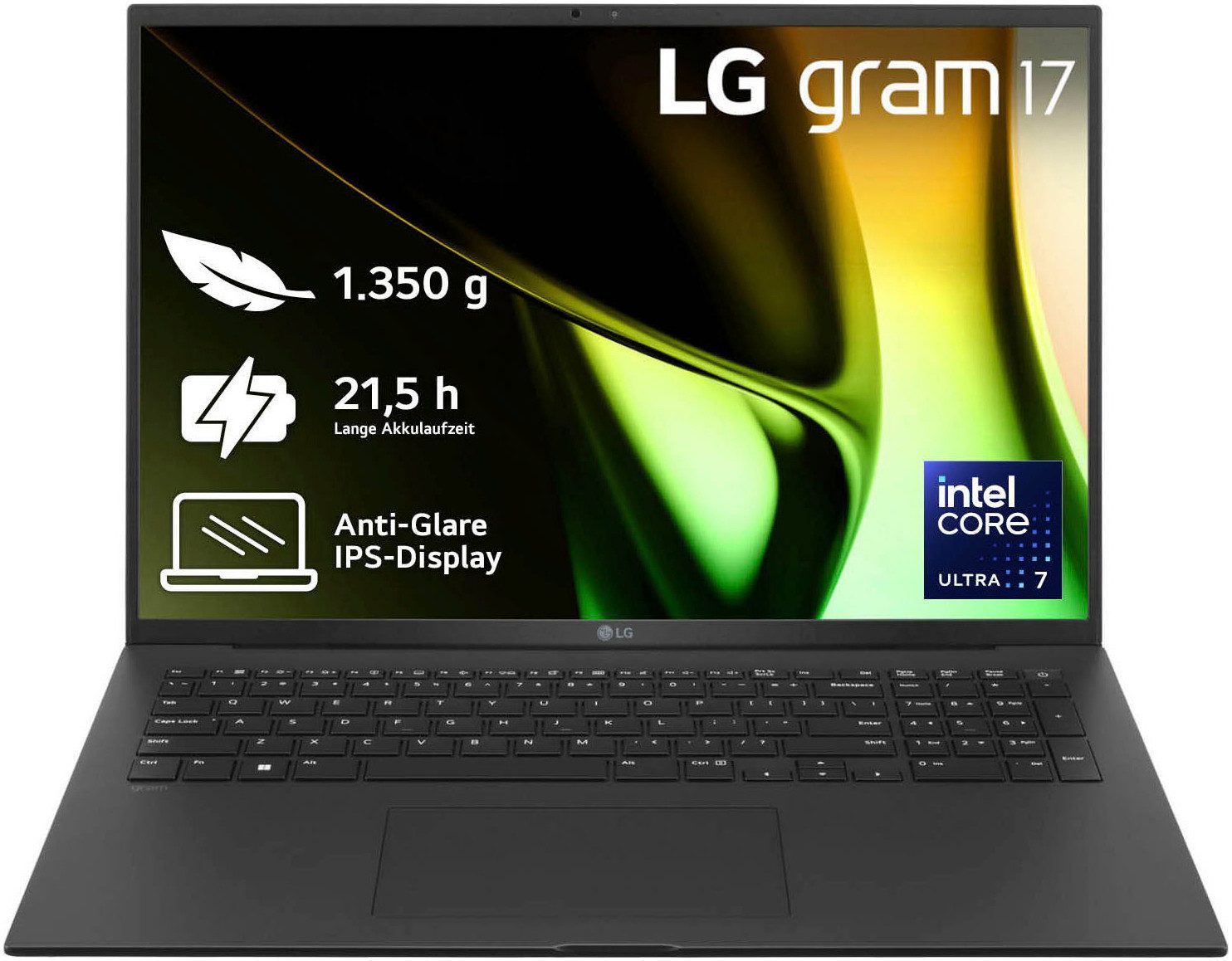 LG Gram 17" Ultralight Laptop, IPS-Display, 16 GB RAM, Windows 11 Home, Business-Notebook (43,18 cm/17 Zoll, Intel Core Ultra 7 155H, ARC, 512 GB SSD, 17Z90S-G.AA75G, 2024)