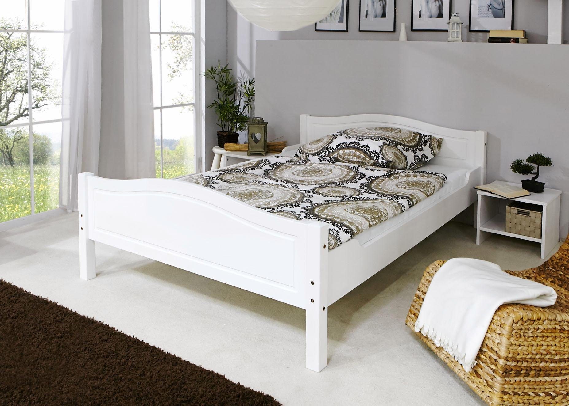 Ticaa Massivholzbett "Rita", Doppelbett, aus Kiefer Massivholz, inkl. Rollr günstig online kaufen