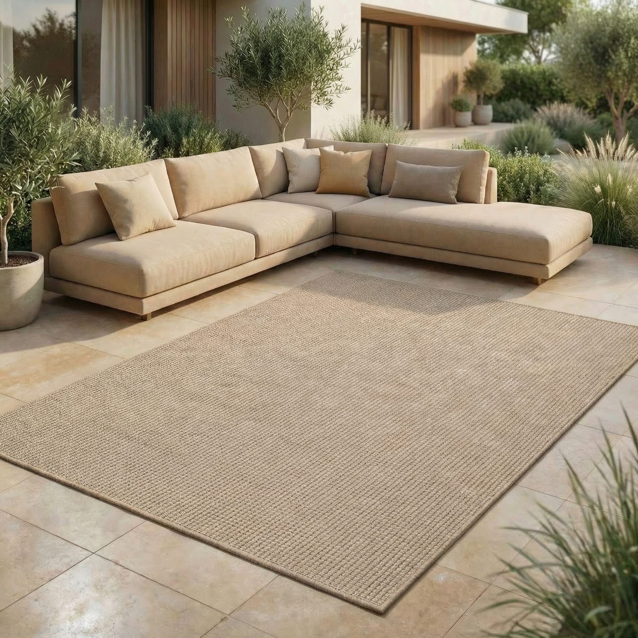 Jimri Outdoorteppich Key West, Rechteckig, Outdoor Teppich Balkonteppich Terassenteppich