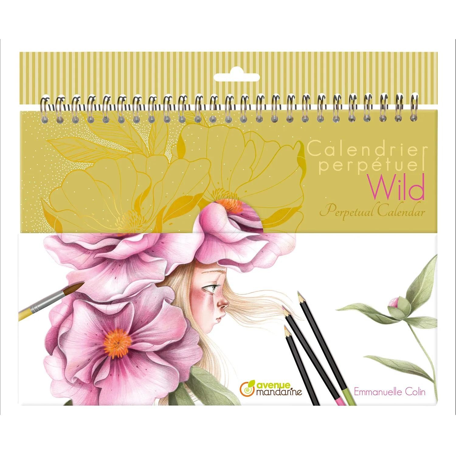 Avenue Mandarine Malvorlage 5x Immerwährender Kalender, Wild - Mehrfarbig GY157C, Geburstagskalender