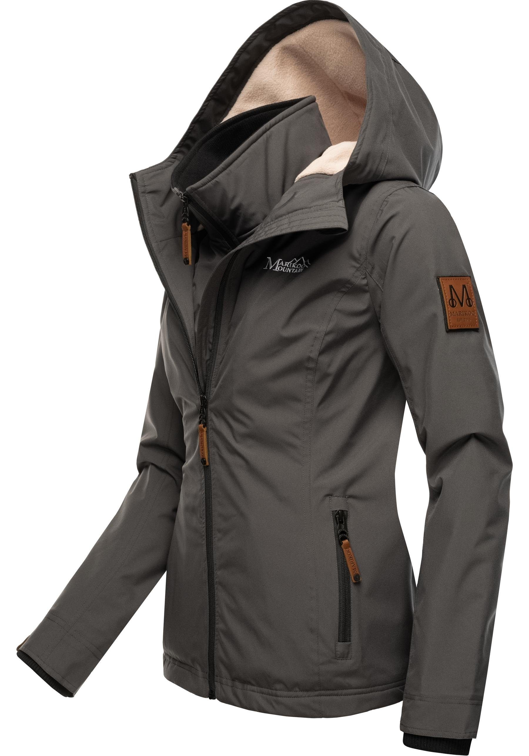 Marikoo Outdoorjacke Erdbeere sportliche Funktionsjacke mit Kapuze