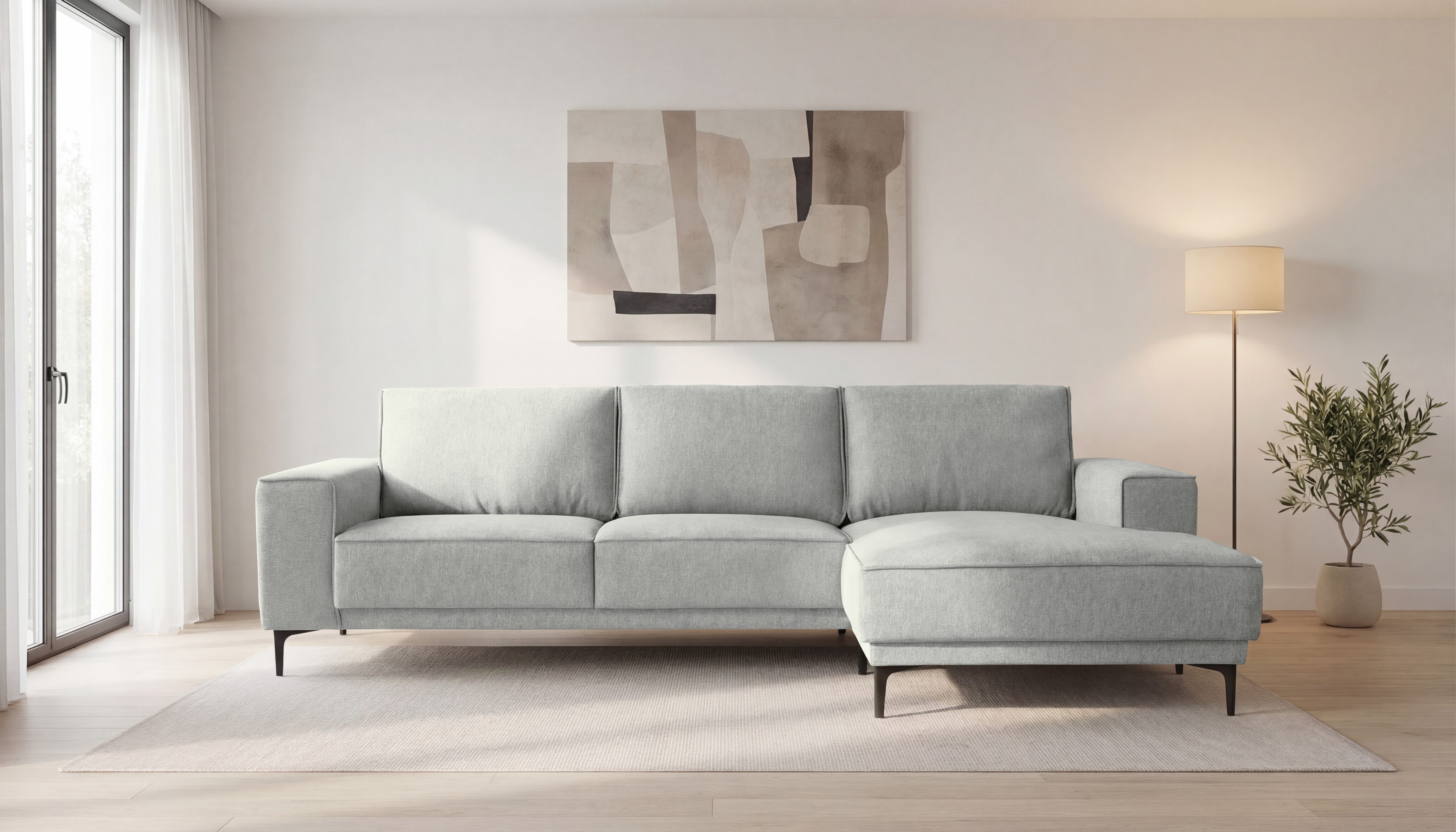 OTTO home Ecksofa OLAND Struktur L-Form, B: 280 cm, Skandi-Design