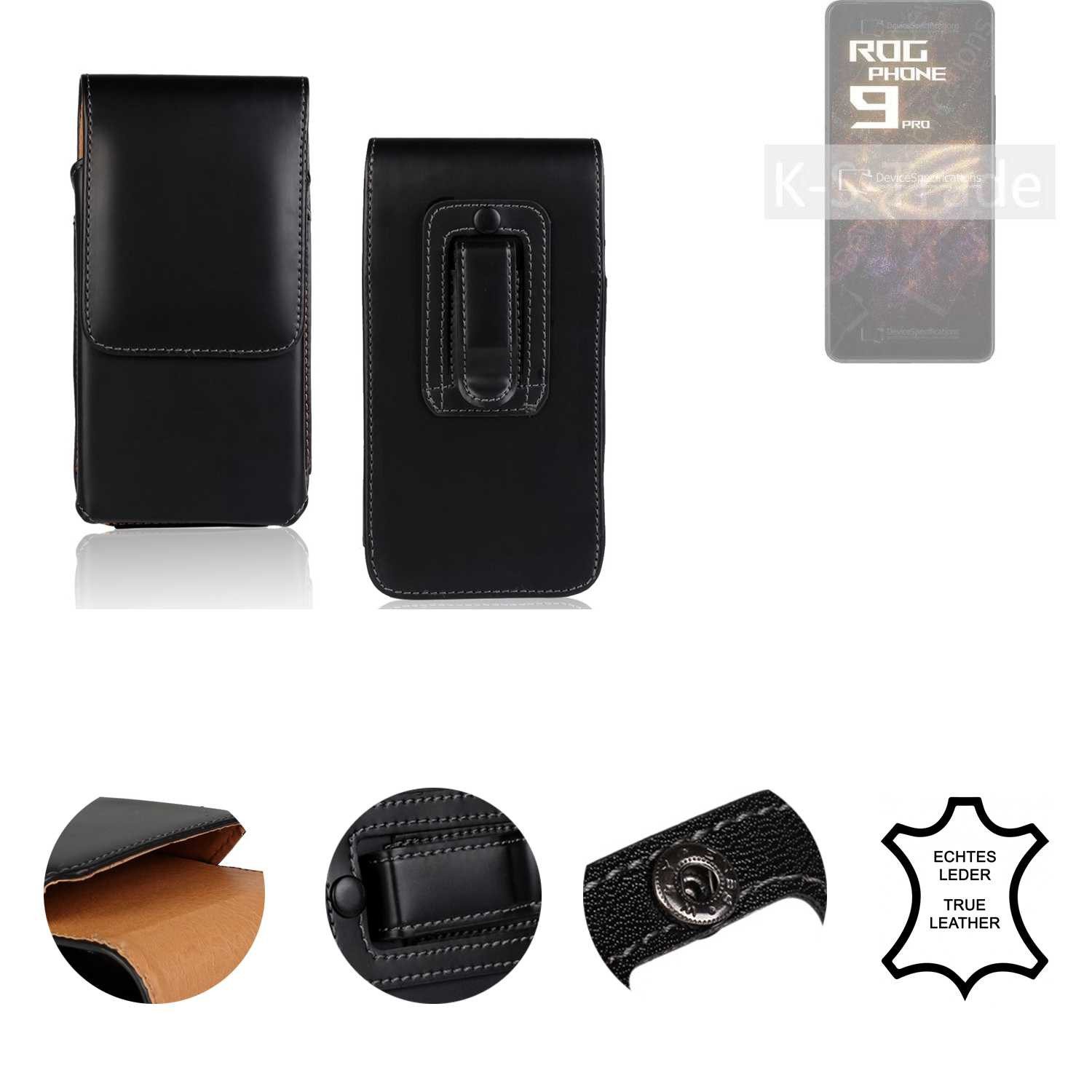 K-S-Trade Handyhülle für Asus ROG Phone 9 Pro, Holster Gürteltasche Handy Hülle Schutzhülle Handyhülle Leder