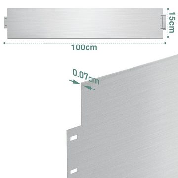 Clanmacy Beetumrandung 5M Rasenkante 100x15cm Verzinkt Beeteinfassung Metall Mähkante