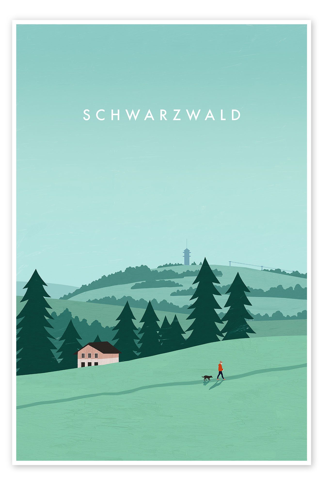 Posterlounge Poster Katinka Reinke, Schwarzwald, Minimalistisch Grafikdesign
