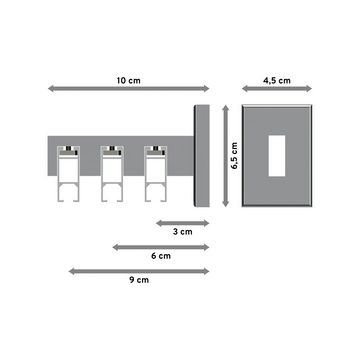 Gardinenstange Smartline Conex, INTERDECO, 3-läufig, 14x35 mm, eckig, Wandmontage, Edelstahl-Optik / Chrom