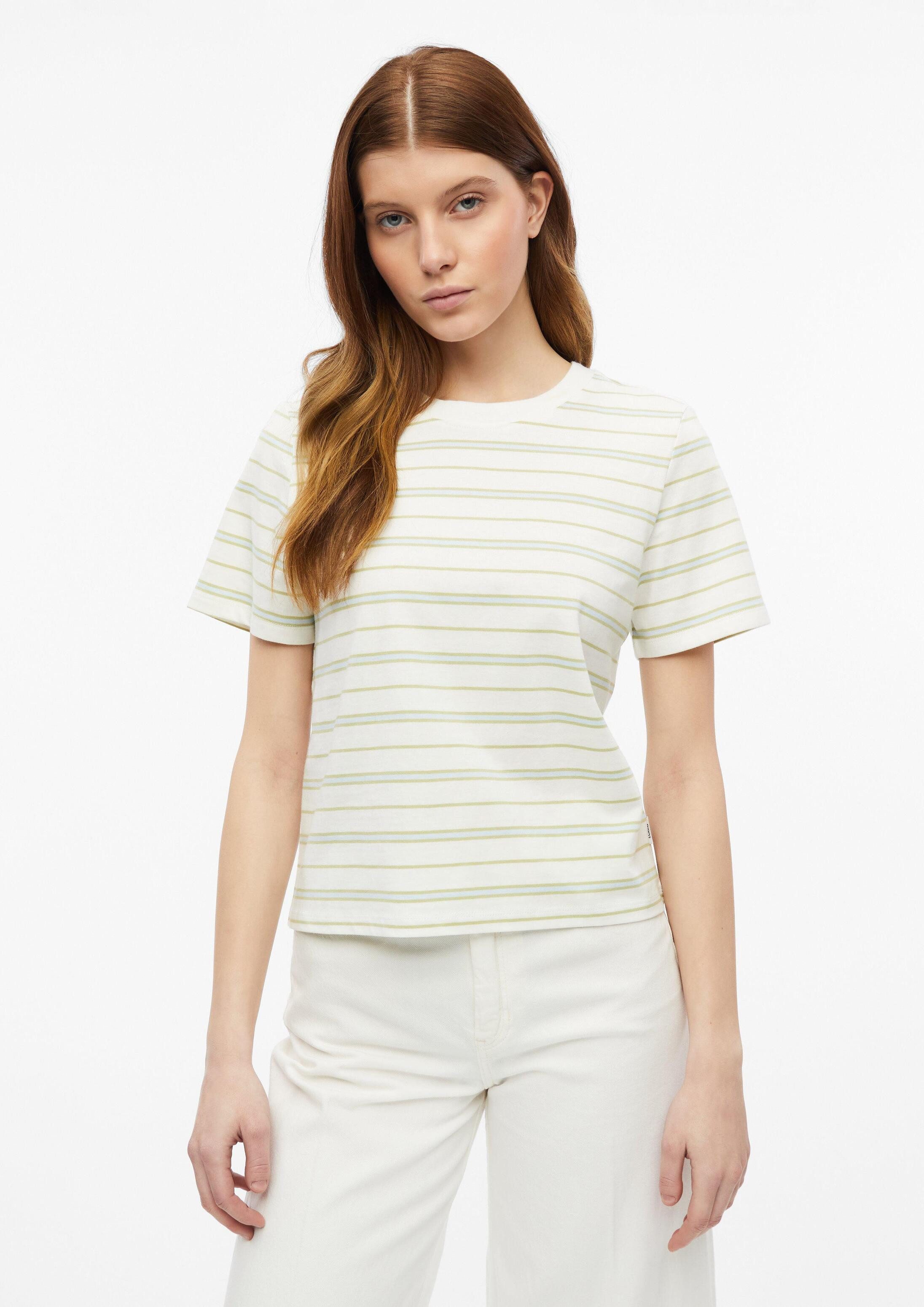 s.Oliver Kurzarmshirt T-Shirt Verkürztes Jersey-T-Shirt mit Streifen