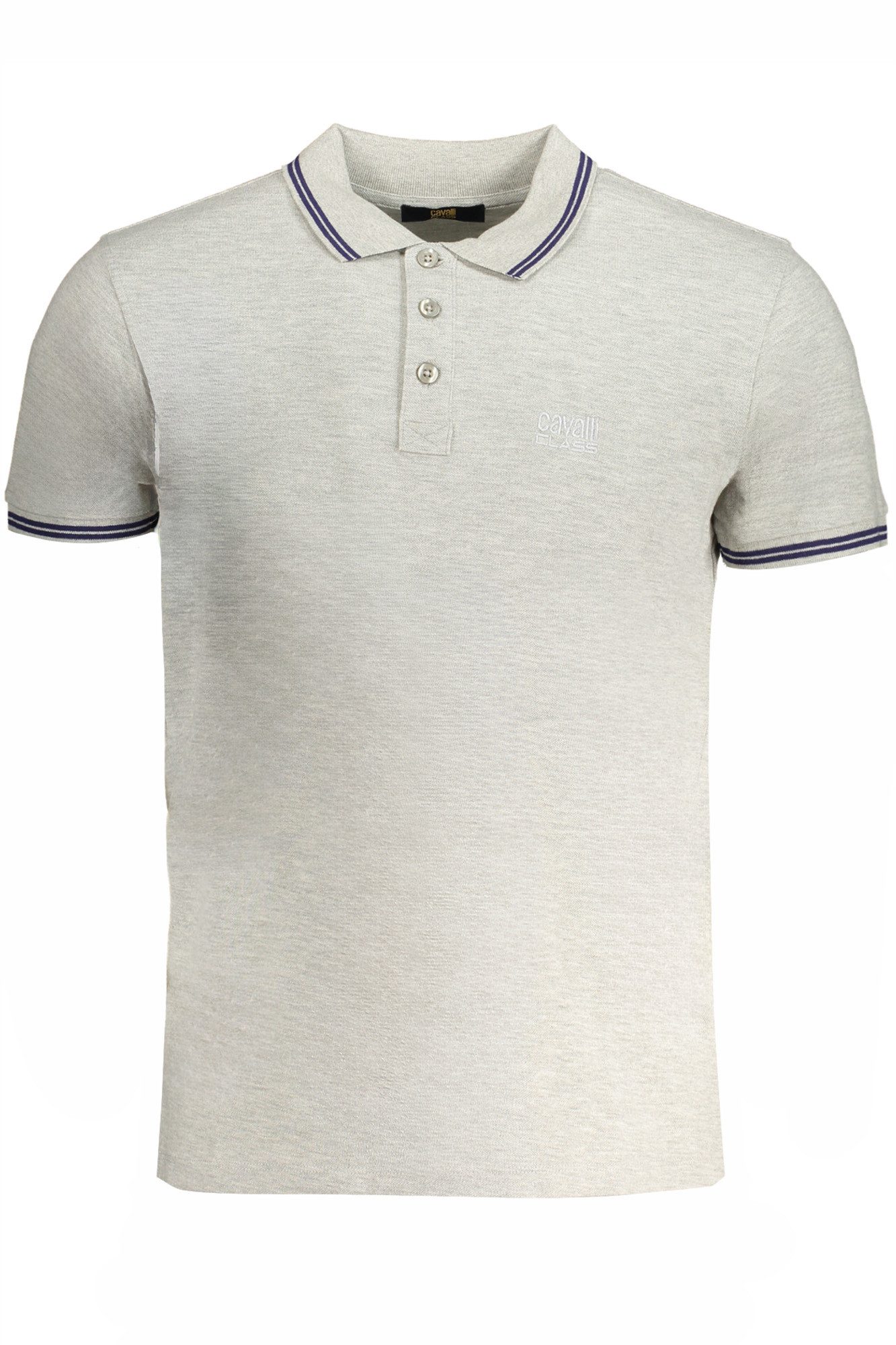 Cavalli Class Poloshirt Herren Grau Poloshirt mit Stickerei &