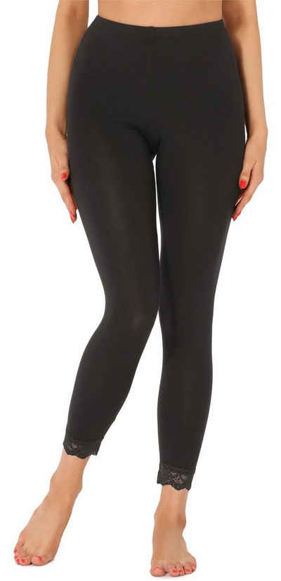 Merry Style Leggings Damen 7/8 Hose mit Spitze MS10-342 (1-tlg) aus Viskose, elastischer Bund