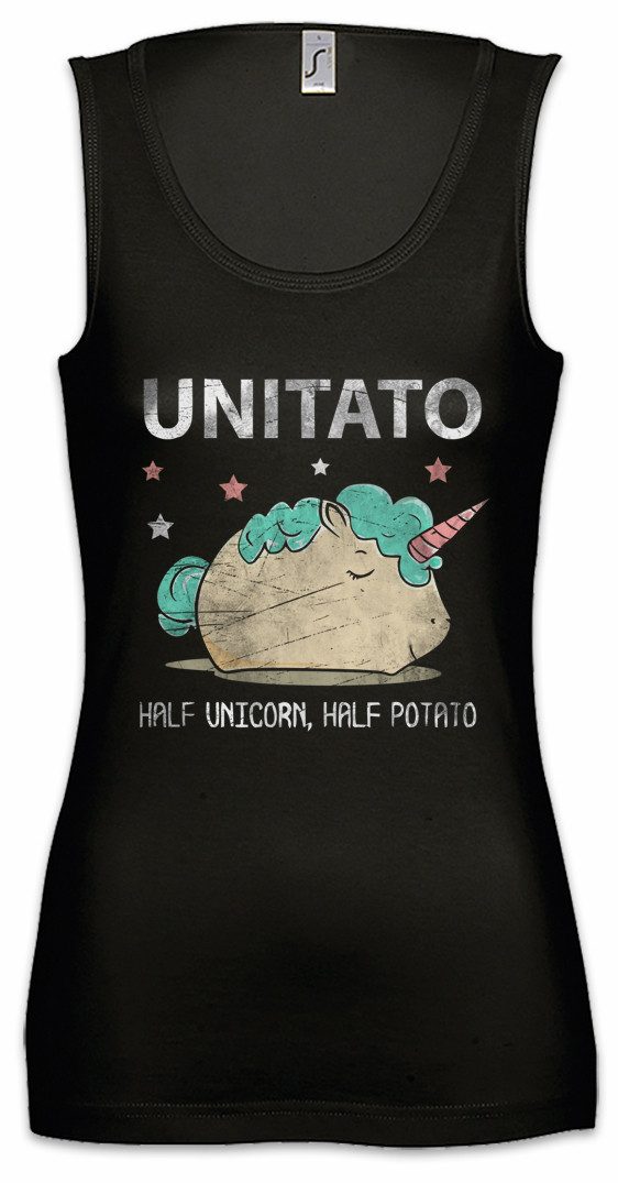 Tanktop Unitato Ärmelloses Damen T-Shirt Unicorn Potato Einhorn Regenbogen