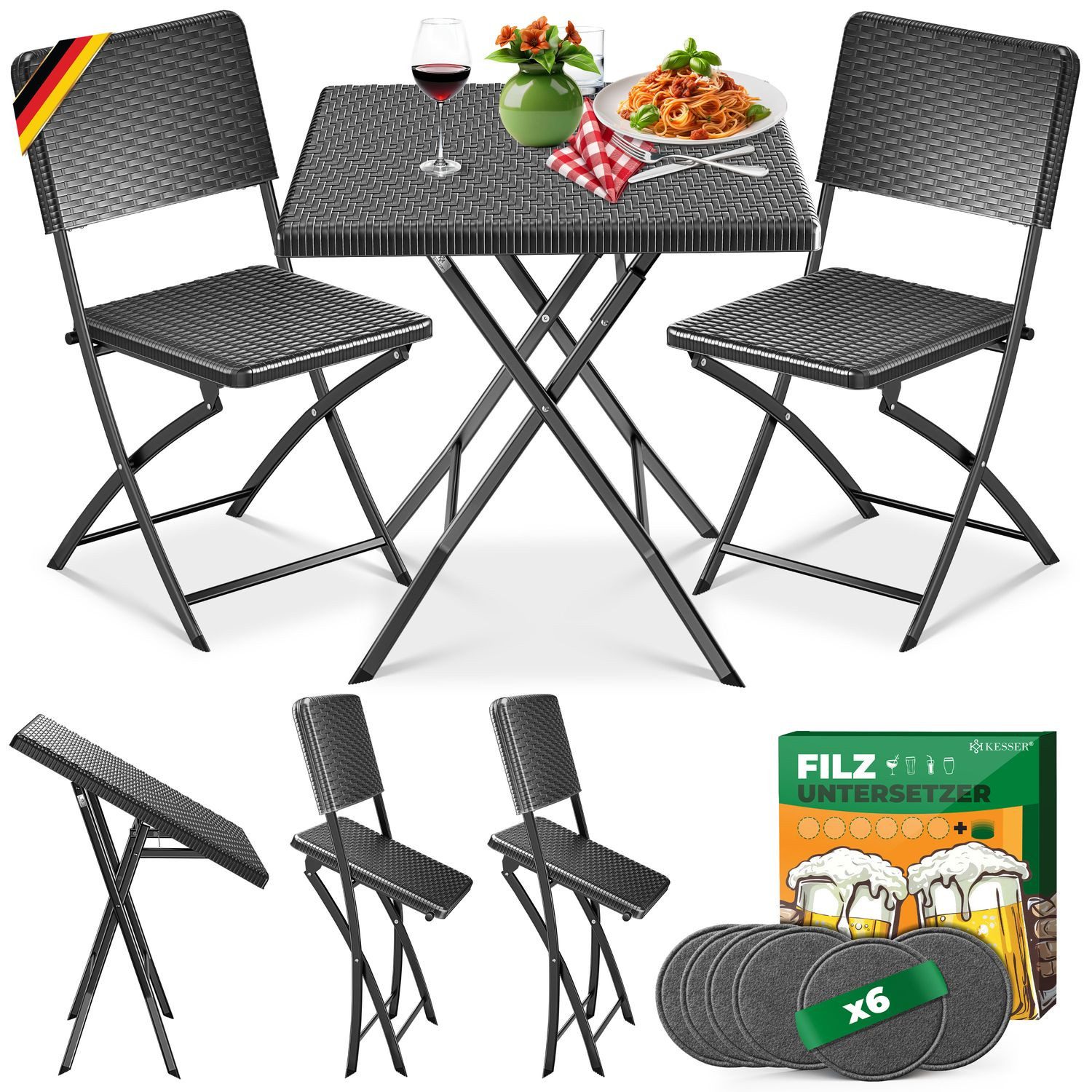 KESSER Bistrotisch 3-teiliges Bistroset (3-St., 1x günstig online kaufen