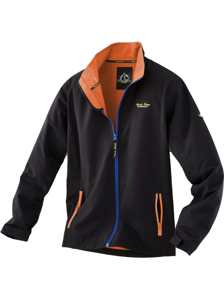 Uncle Sam Arbeitsjacke Softshelljacke schwarz/marine/orange