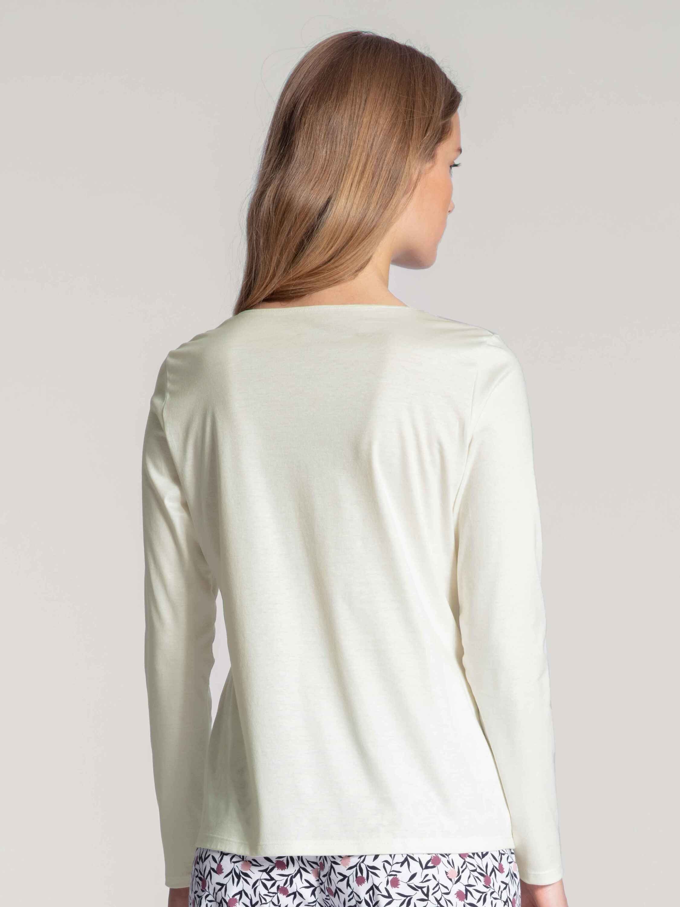 CALIDA Pyjamaoberteil Langarm-Shirt (1-tlg) star white