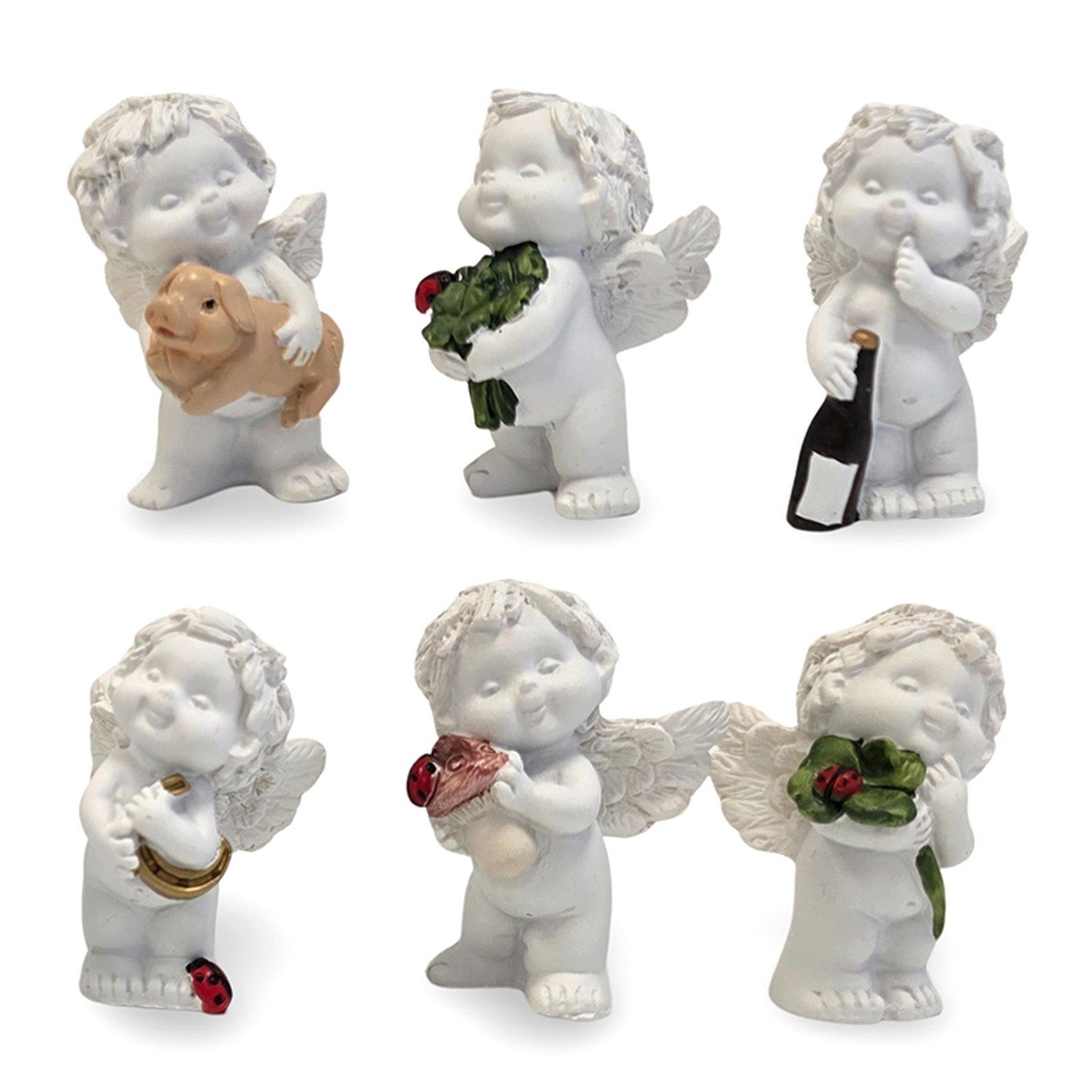 Logbuch-Verlag Dekofigur Igor-Engel Neujahr 6er Set weiß ca. 4,5 cm