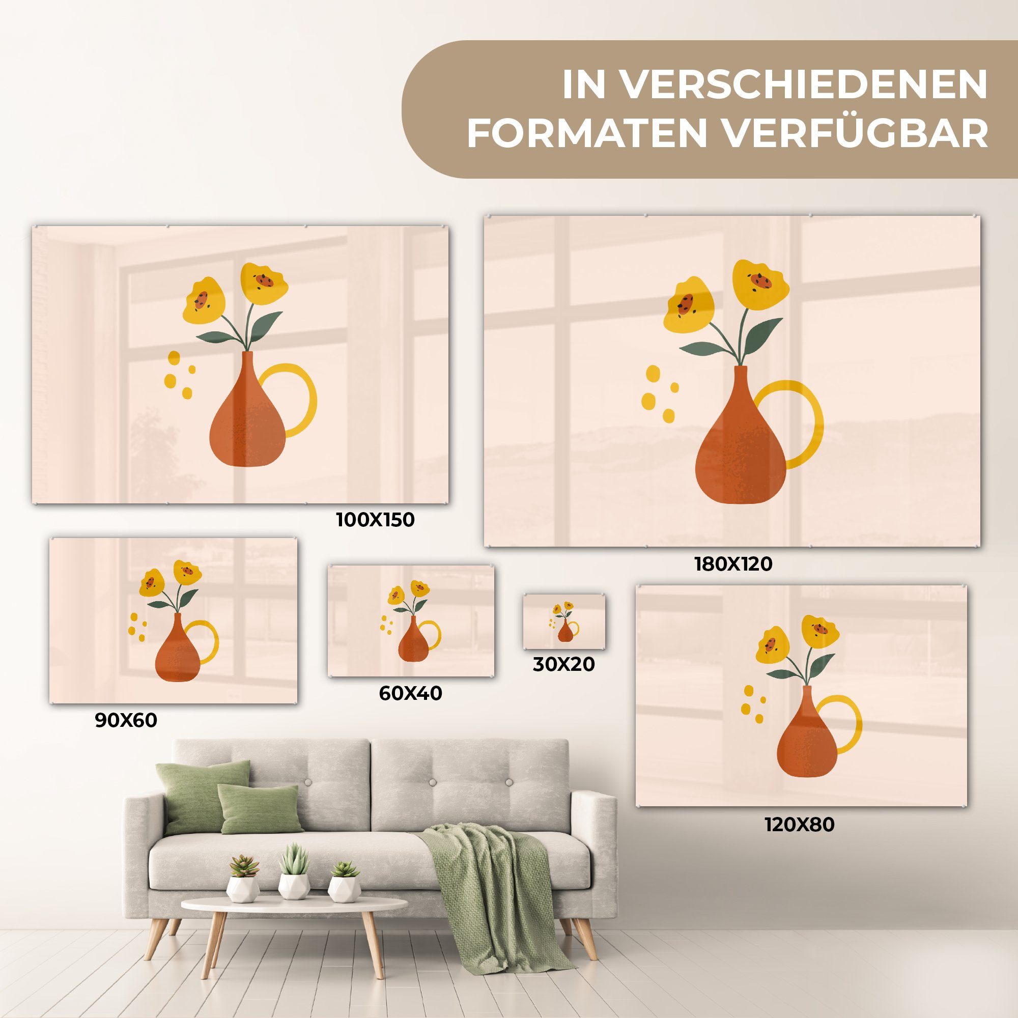 (1 - MuchoWow - St), Schlafzimmer & Wohnzimmer Acrylglasbild Blumen Acrylglasbilder Mohnblumen Sommer,