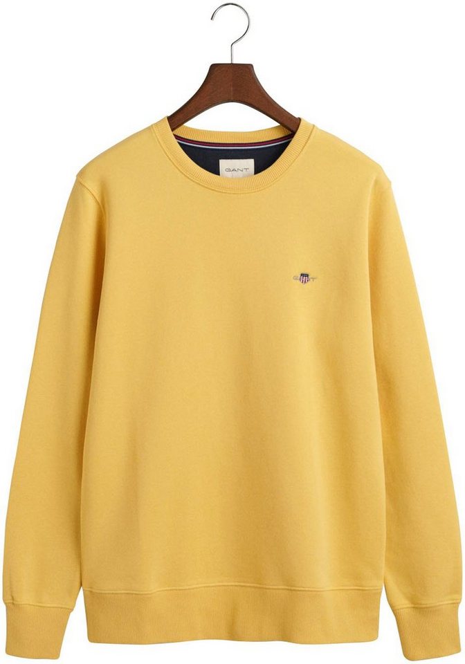 Gant Sweatshirt REG SHIELD C-NECK SWEAT mit Logostickerei auf der Brust, Mit  modischen Rippbündchen an den Abschlüssen