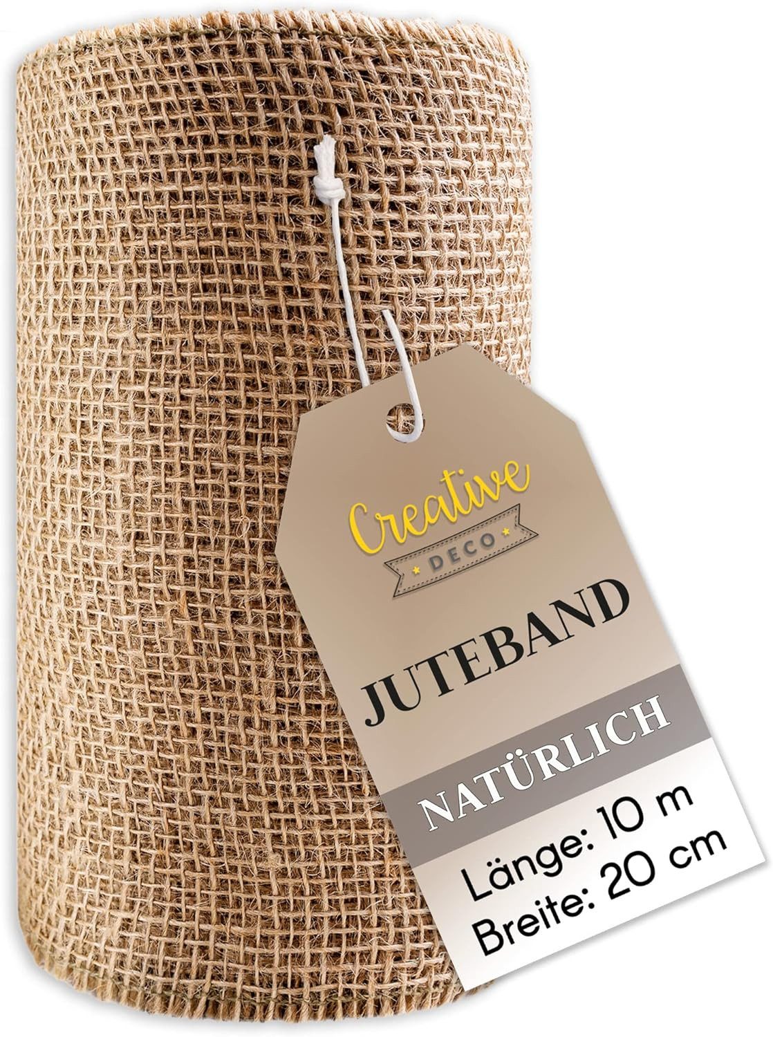 Creative Deco Ремеслоaturmaterial Juteband Jute Tischläufer 10 m, Nähte an den Rändern