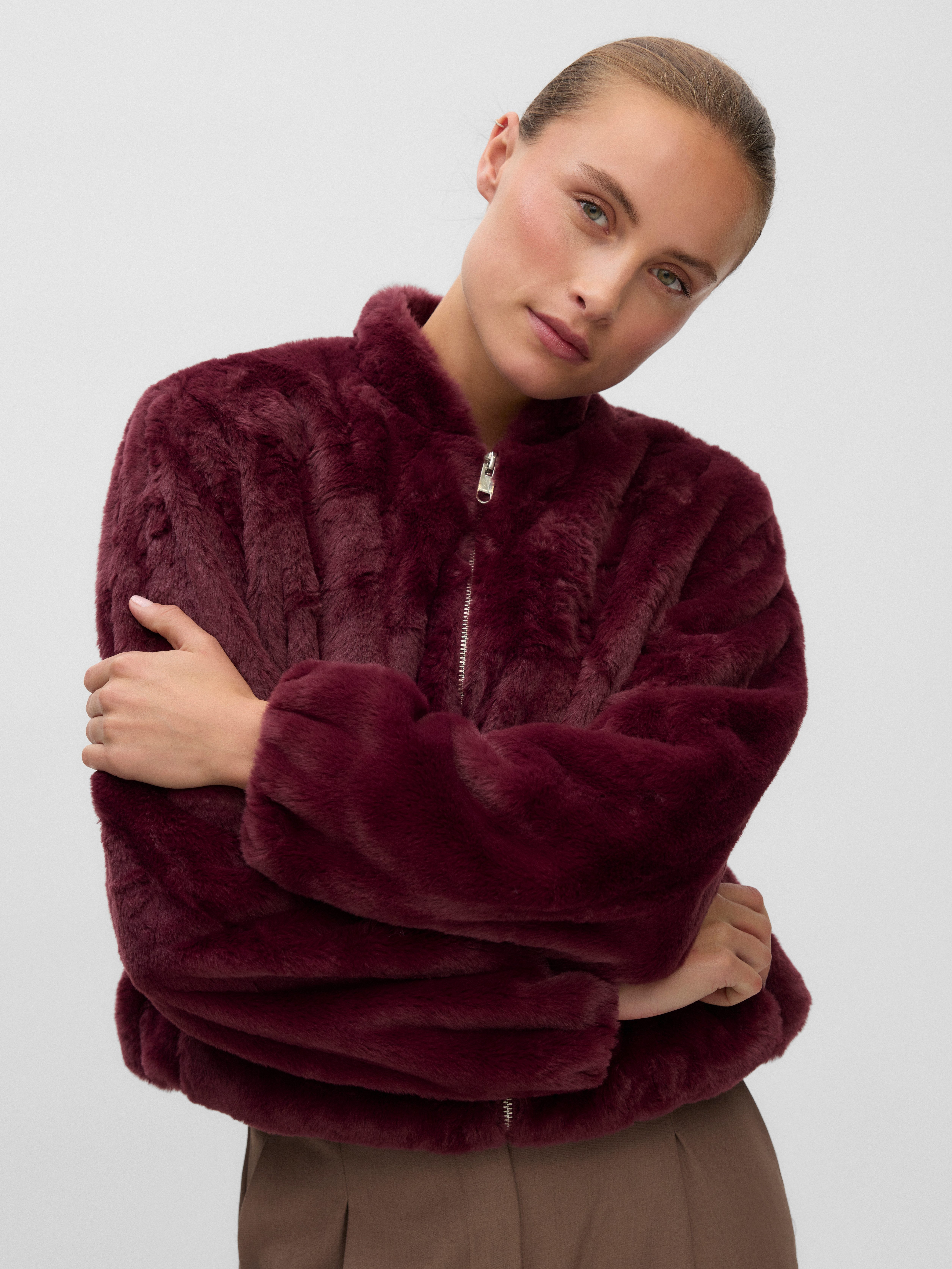 Vero Moda Fellimitatjacke VMSONJALIGA SHORT JACKET GA BOO Kunstfaser