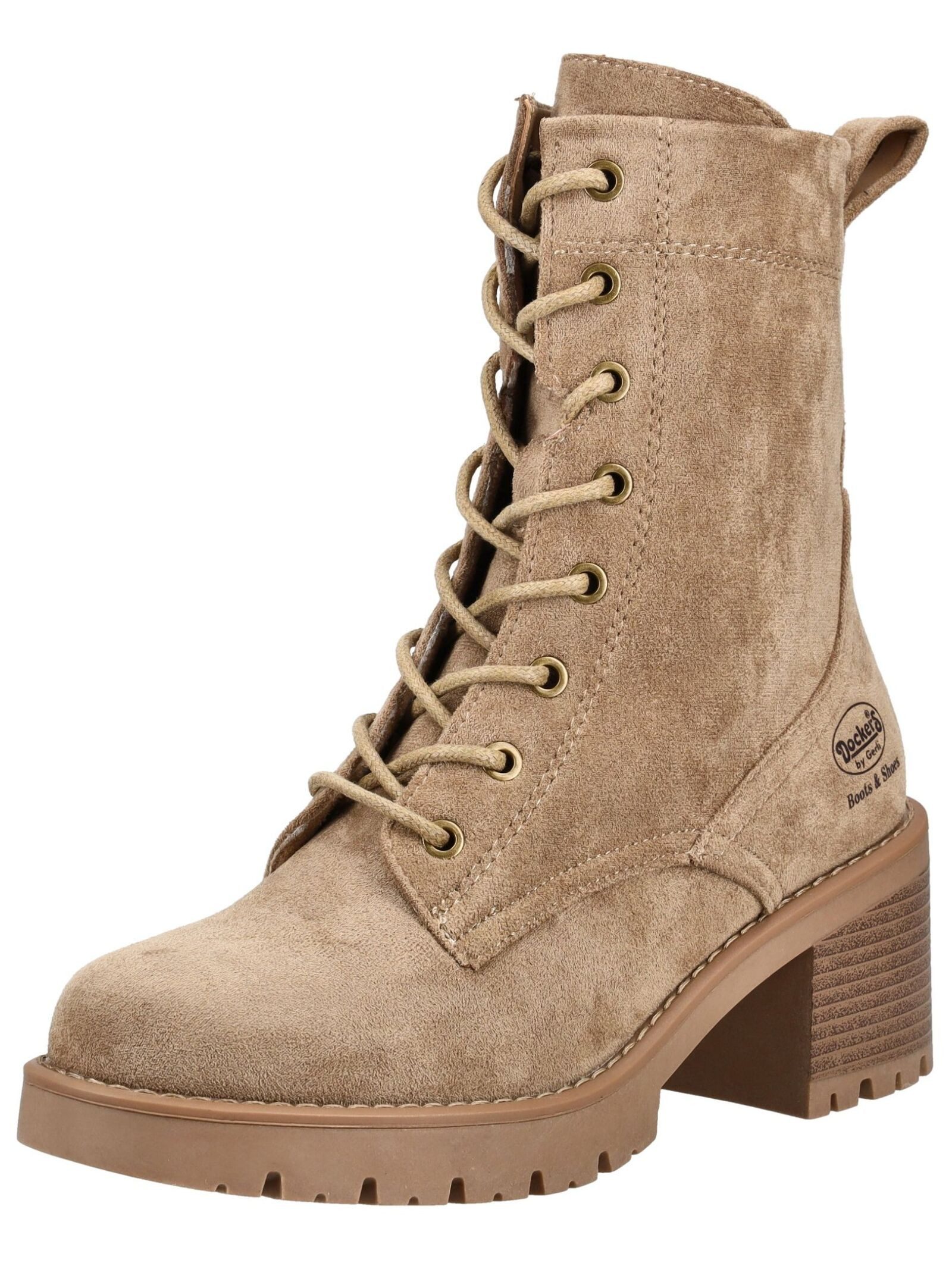 Stiefelette Lederimitat Schnürstiefelette