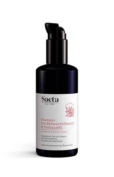 Saeta Haarkosmetik Haarshampoo Schwarzkümmelöl & Teebaum für normale und trockene Haare 1 l, Shampoo gegen Haarausfall