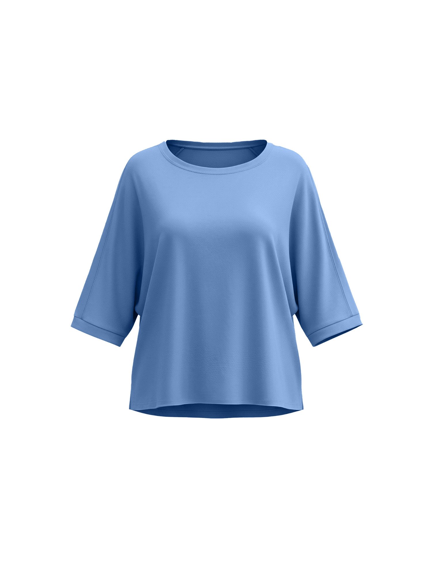 Imily Bela T-Shirt Damen Oversized Cropped Shirt Rundhals Casual Oberteil (Packung, 1-tlg., 1per-Pack) mit 3/4-Ärmeln und abgerundetem Saum in Unifarbe – Bild 5 von 5