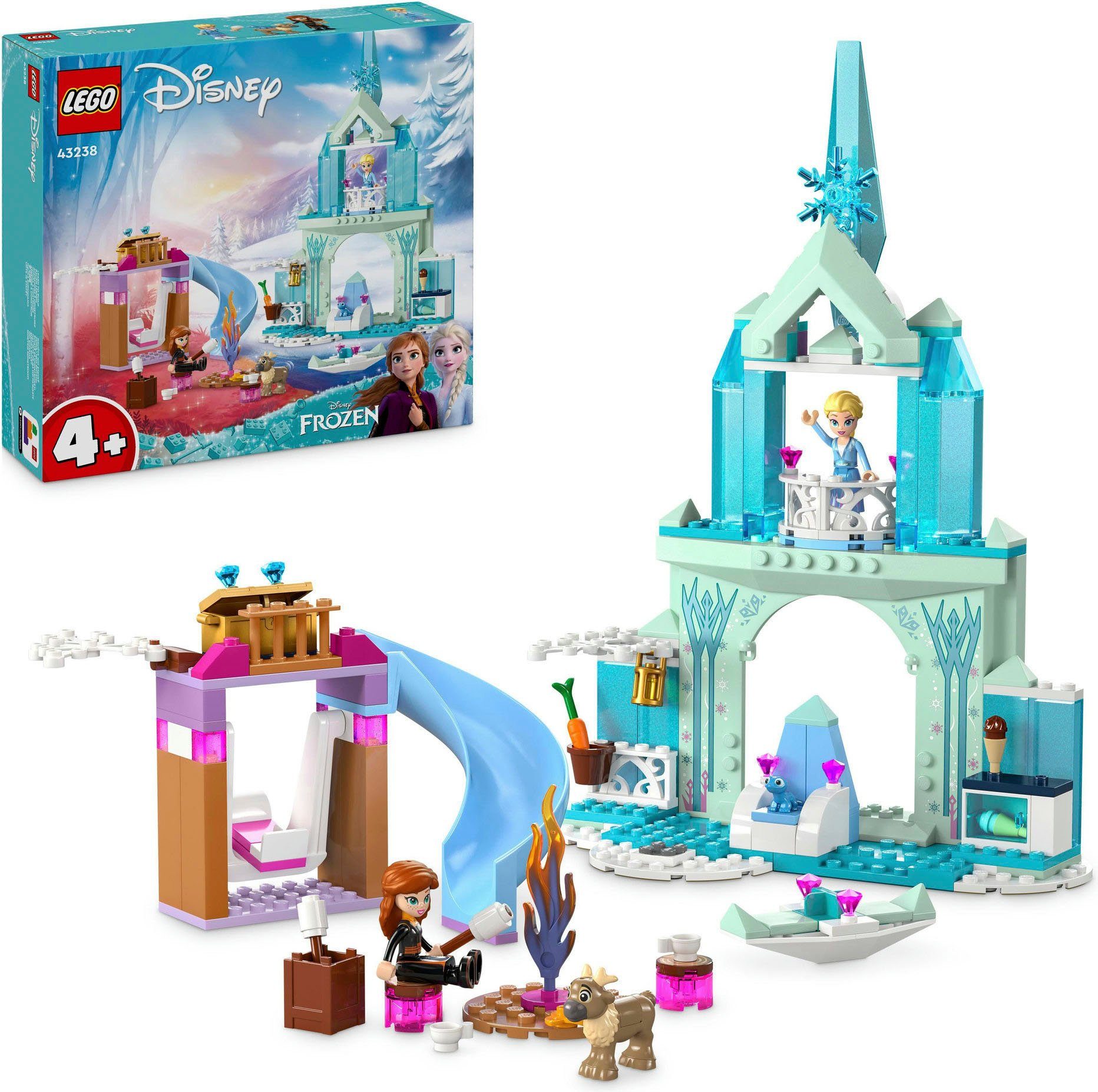 LEGO® Konstruktionsspielsteine Elsas Eispalast (43238), LEGO Disney Princess, (163 St), Made in Europe