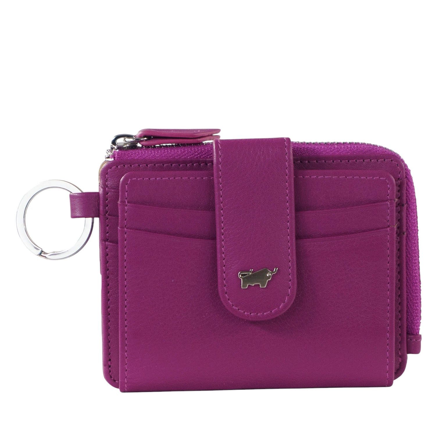 Braun Büffel Geldbörse JOY RFID Kartenbörse mit Schlüsselring 8CS purple plum