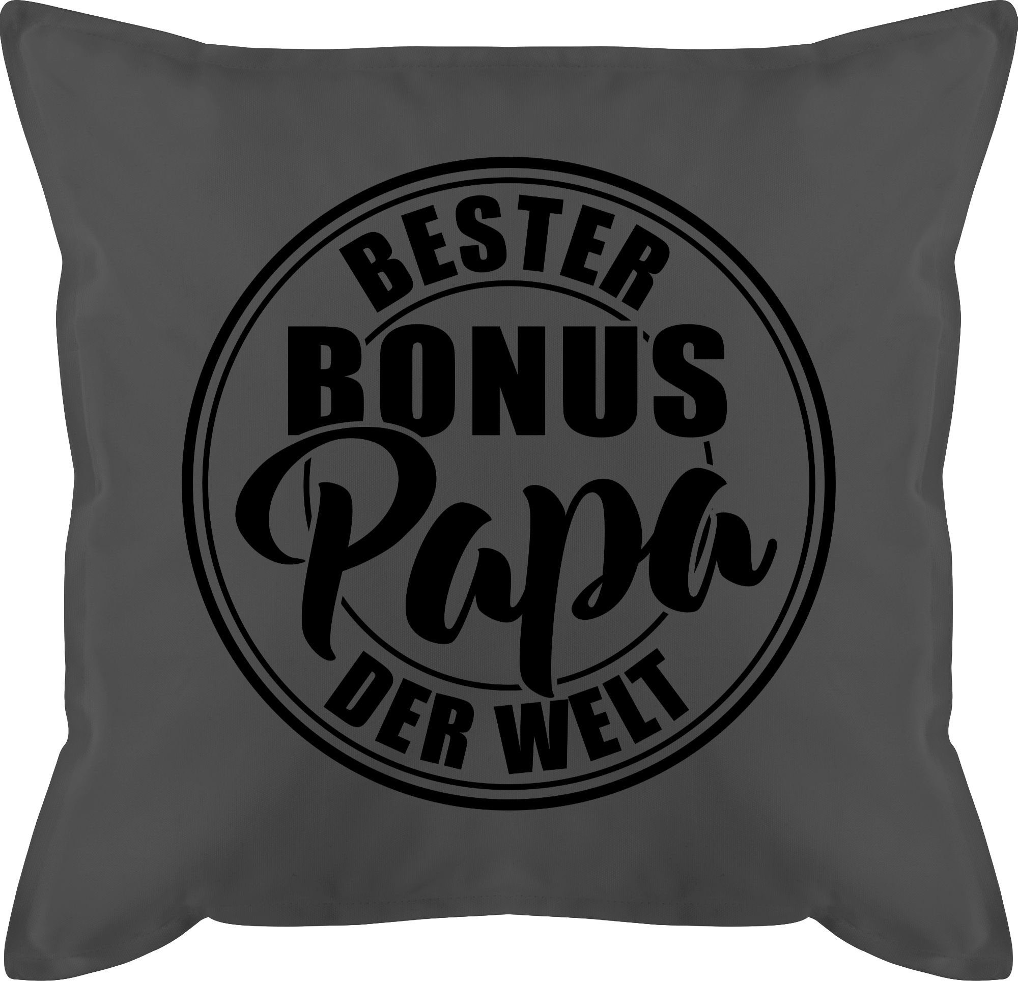 - Dekokissen Grau Shirtracer Papa Bester der Vatertagsgeschenk schwarz, bonus 1 Kissen Welt