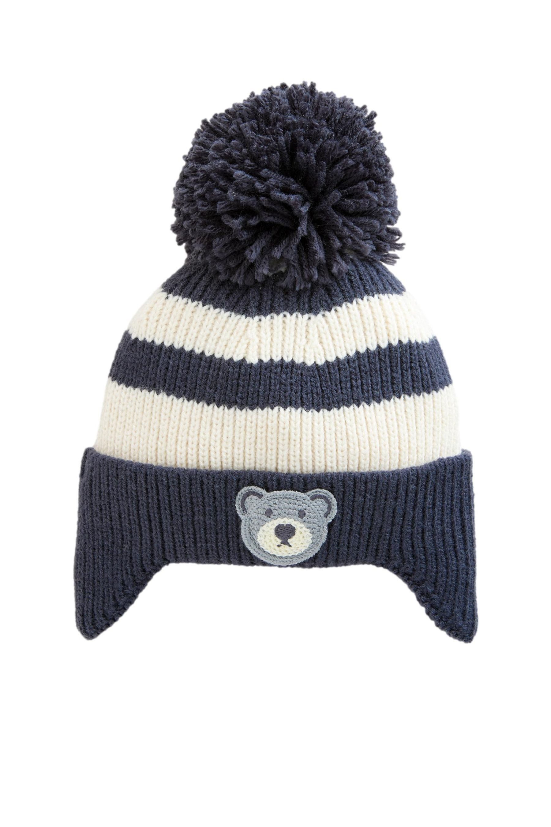 Next Beanie Gestreifte Bommelmütze Bär (1-St) günstig online kaufen