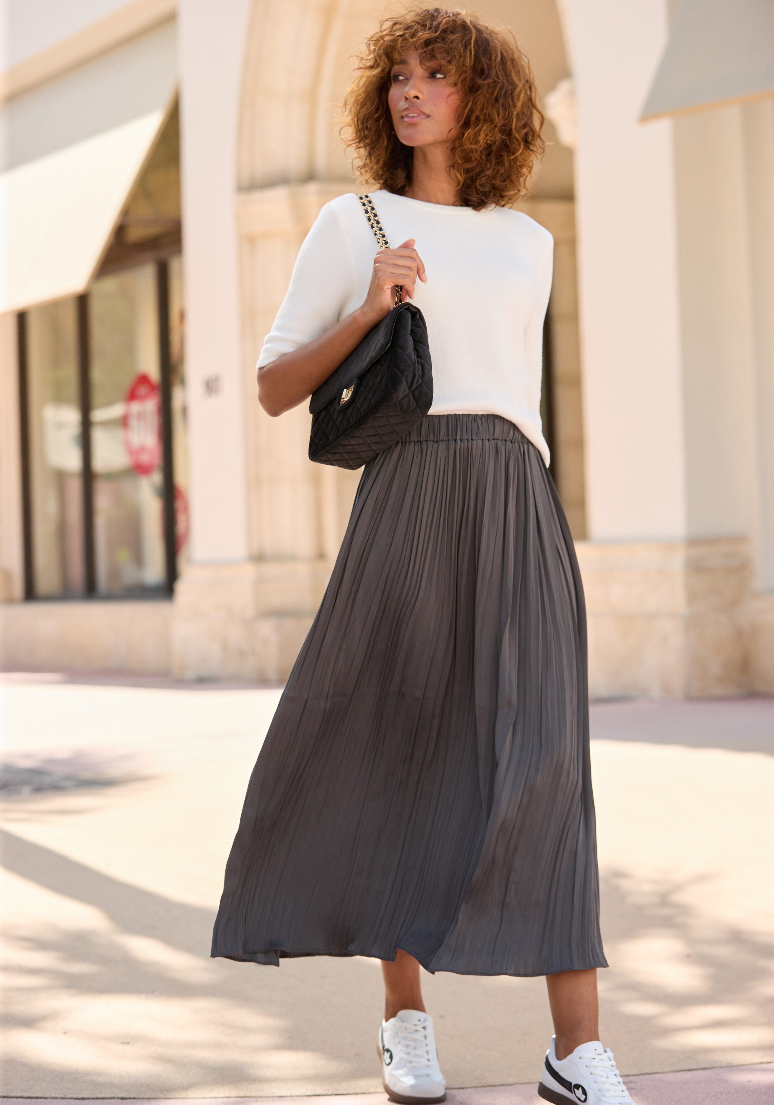 Vivance Umhängetasche Schultertasche, in modischer Samtoptik, Handtasche, T günstig online kaufen