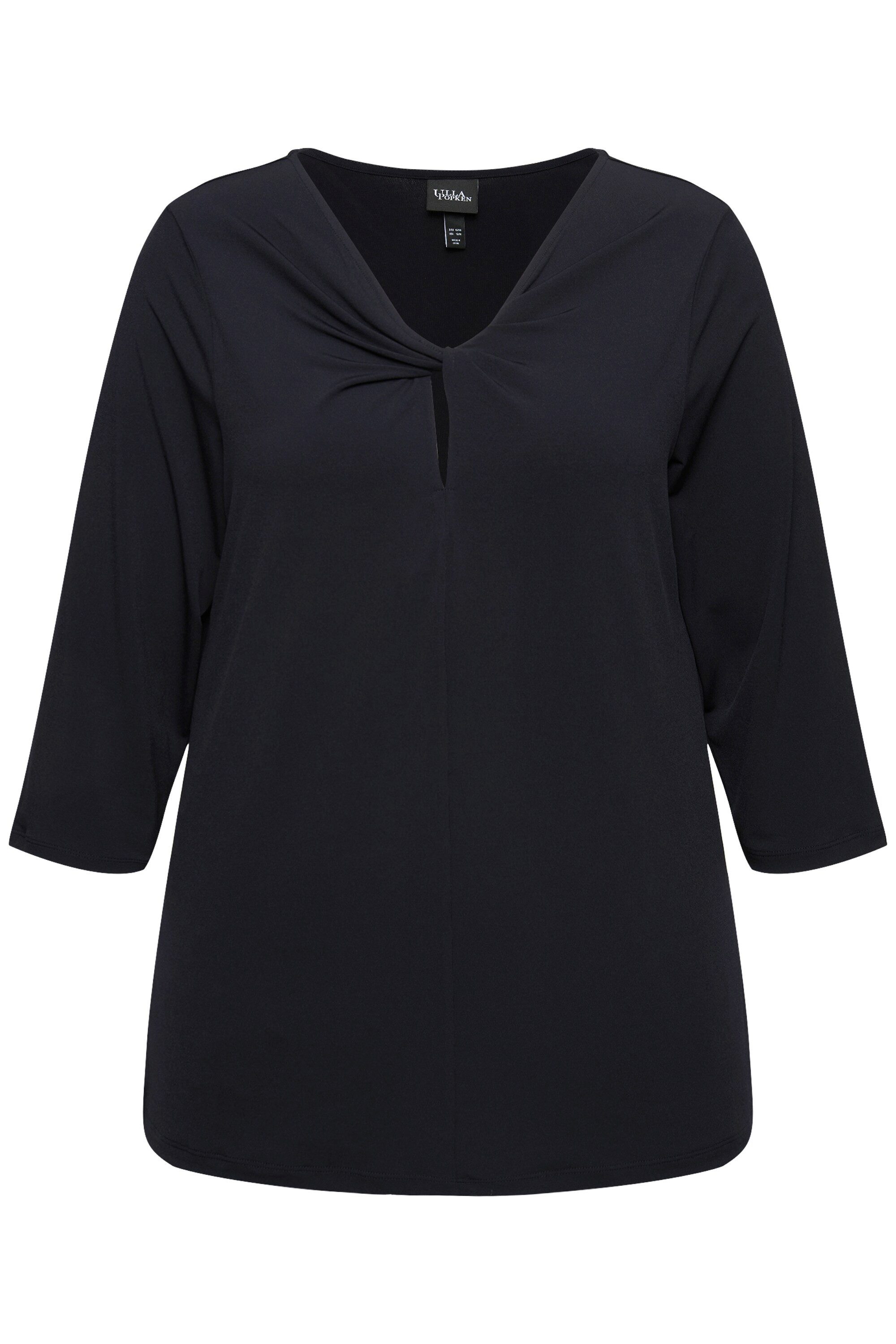 Ulla Popken T-Shirt Shirt drapierter Ausschnitt günstig online kaufen