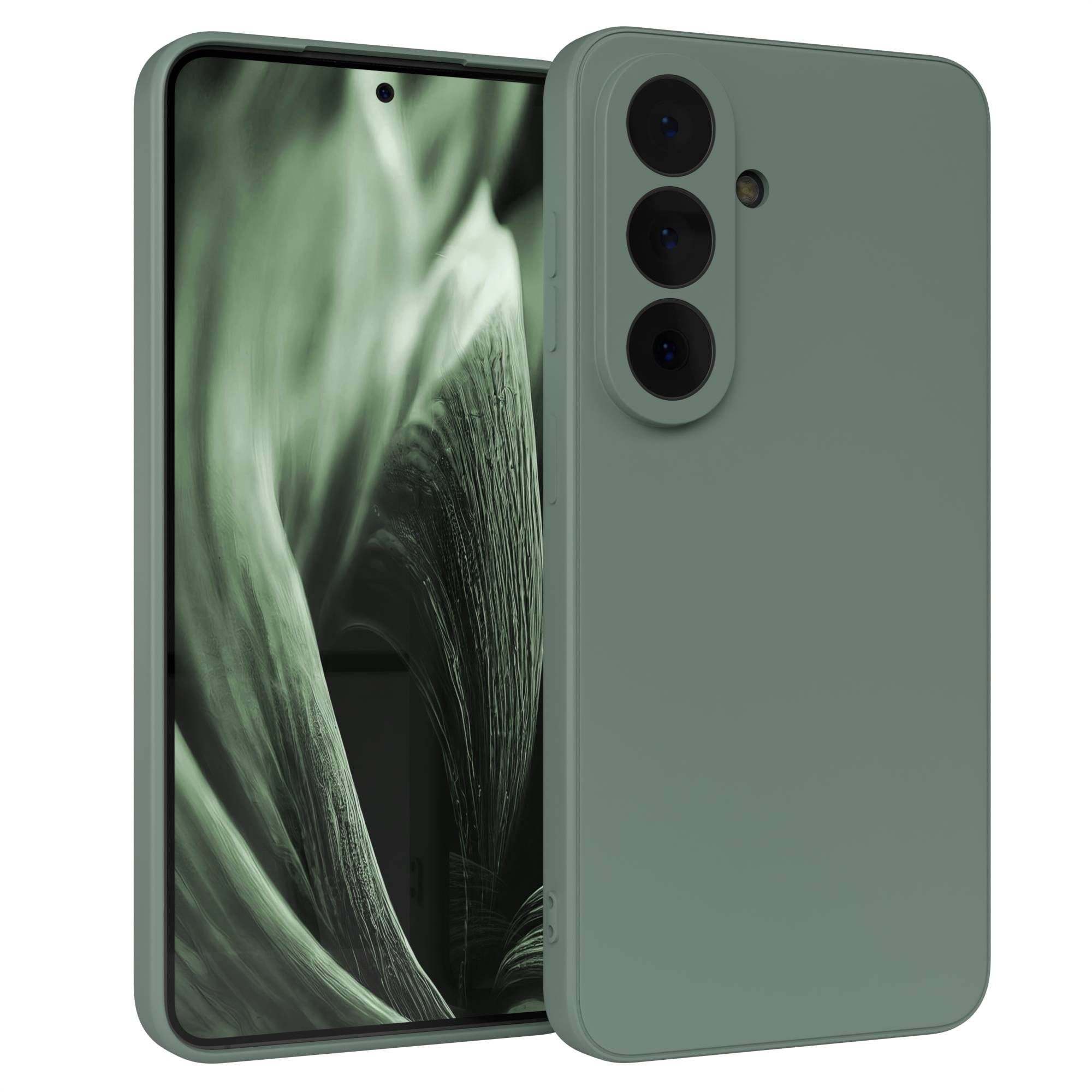 EAZY CASE Handyhülle TPU Hülle für Samsung Galaxy S26 6,3 Zoll, Schutzhülle mit Kameraschutz stoßfest telefonhülle Matt Dunkelgrün