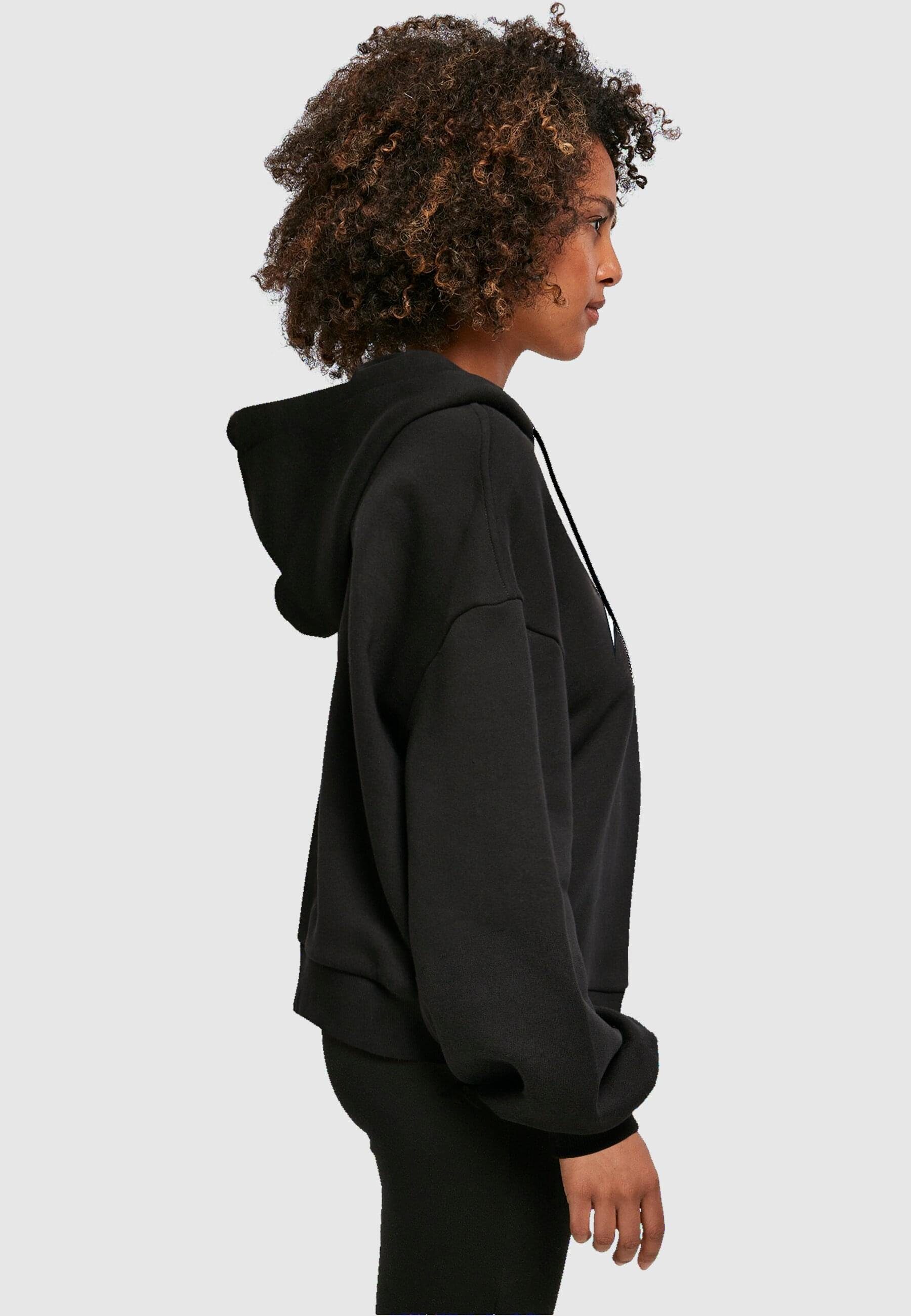 Merchcode Kapuzenpullover Damen Ladies - black (1-tlg) Oversized Peanuts Woodstock Hoody Organic