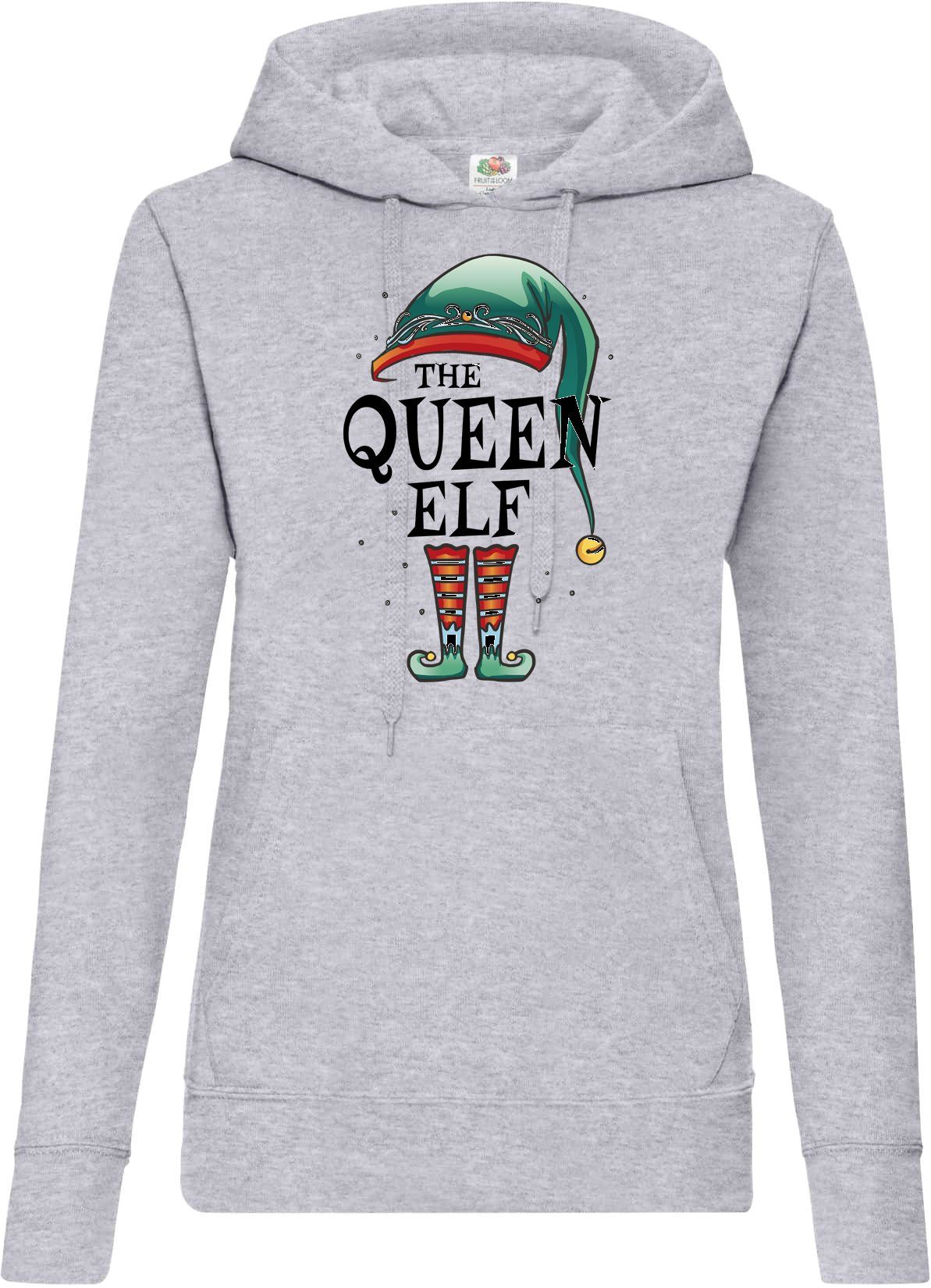 YOUTH DESIGNZ Kapuzenpullover The Queen Elf Damen Hoodie Pullover mit trendigem Weihnachten Frontdruck mehr