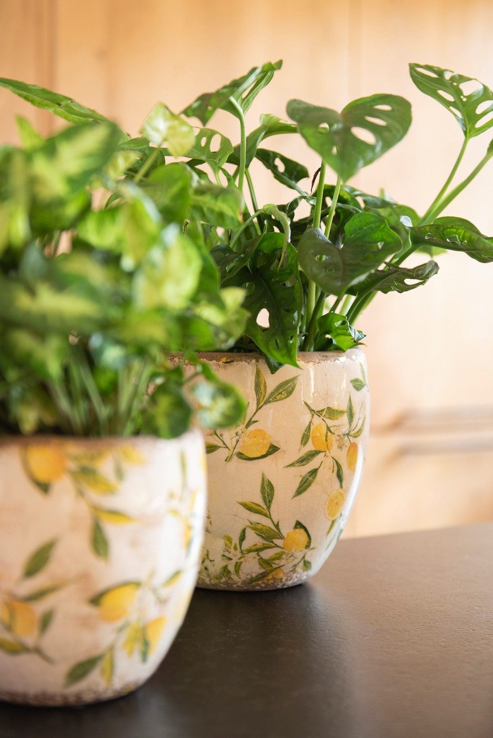 Clayre & Eef Blumentopf Clayre & Eef Blumentopf „Zitrone“ – Gelb, Rund, 18x17cm, Keramik