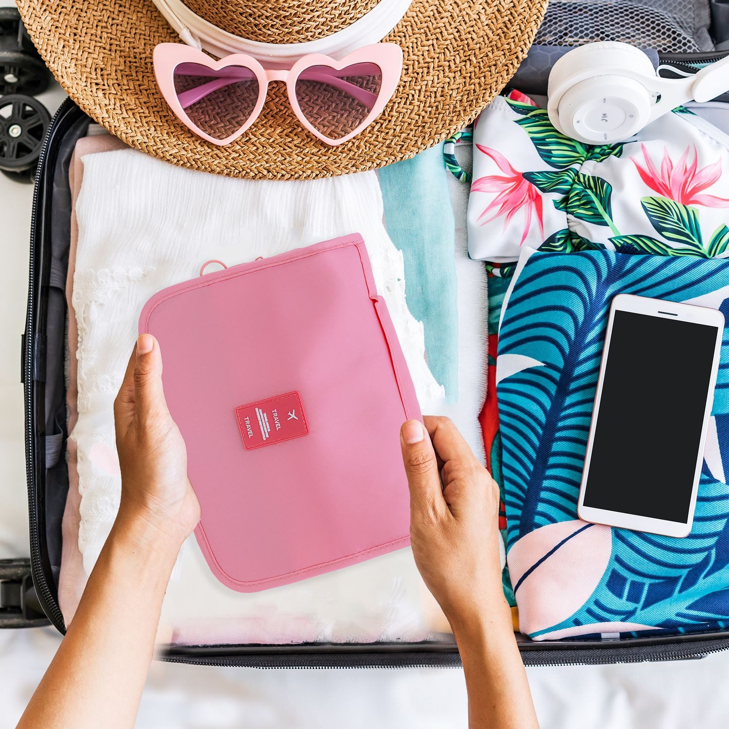 Intirilife Kosmetiktasche (1-tlg), Wasserfeste Kosmetiktasche Wasserabweisende Kultur Reisetasche – Bild 5 von 5