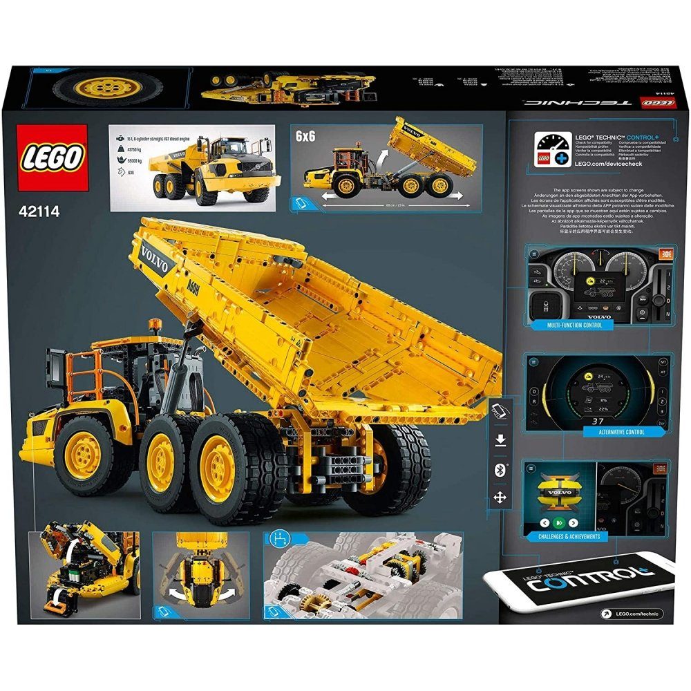 LEGO® 42114 Technic -Knickgelenkter Volvo-Dumper(6x6)-Konstruktionsspielzeug-gelb Konstruktions-Spielset