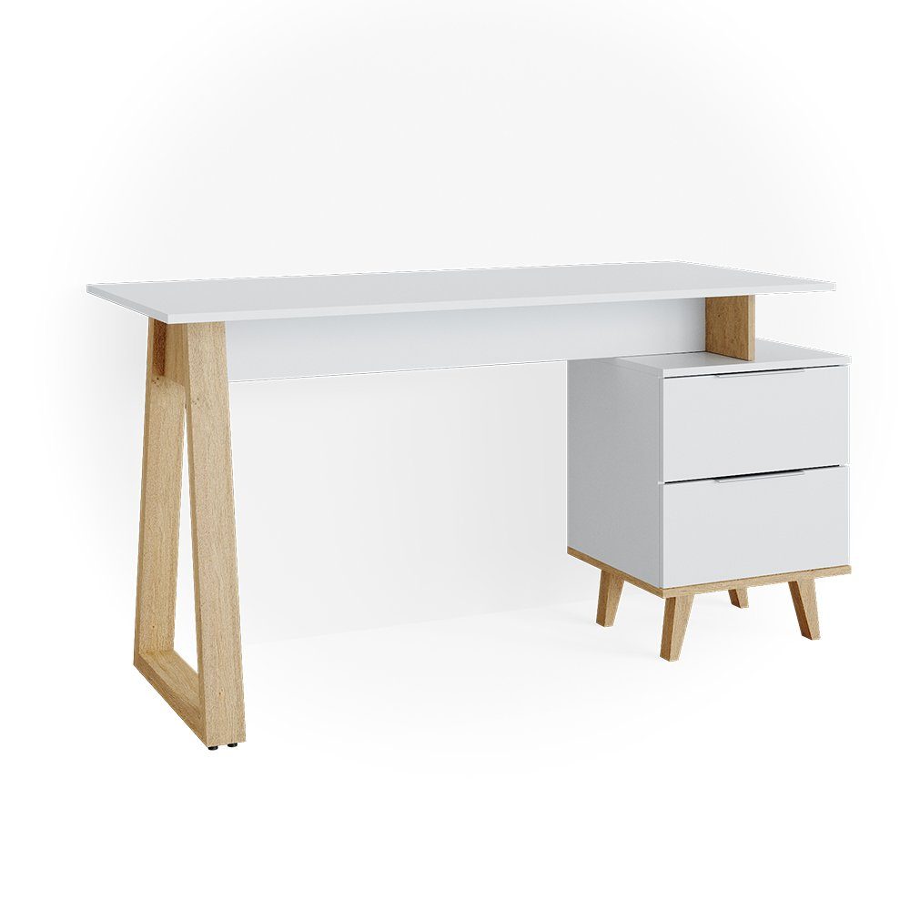 Vicco Schreibtisch Nautica, Weiß/Eiche, 138 x günstig online kaufen
