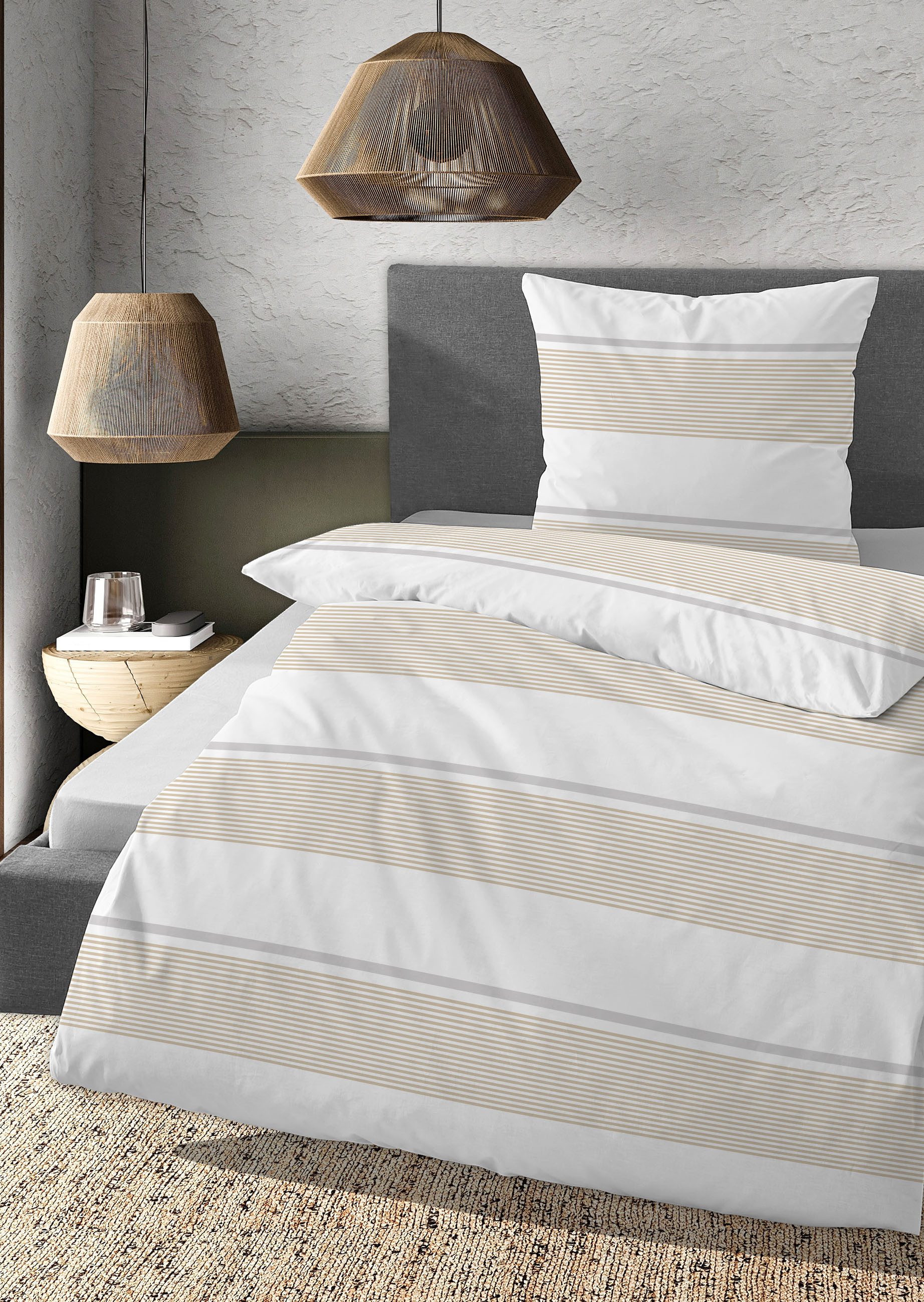 Daniel Hechter Bettwäsche 0041302, Renforcé, 2 teilig, hautfreundlich, mit Reißverschluss, ganzjährig einsetzbar, Flaglabel