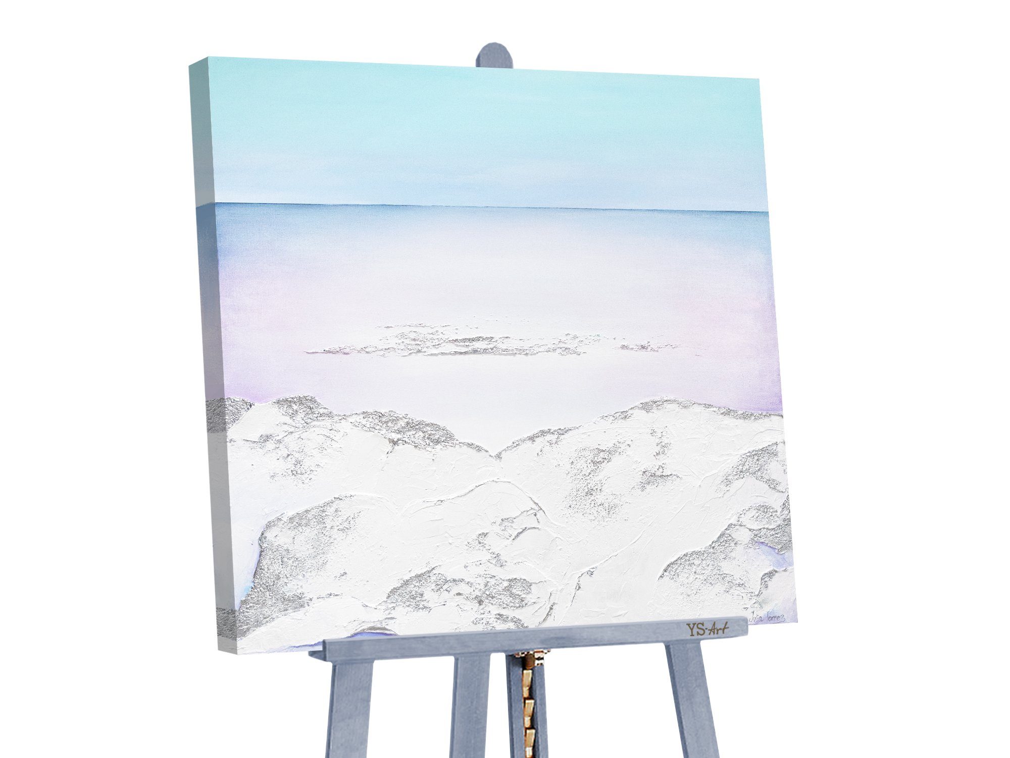 YS-Art Картина Gelassenheit, Abstrakte Изображения, Leinwand Bild Handgemalt Landschaft Berge am Meer