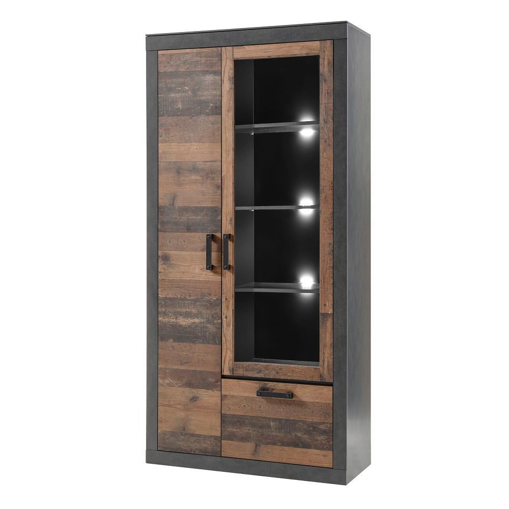 Lomadox Vitrine BERLIN-61 Old Mix Dekor günstig online kaufen
