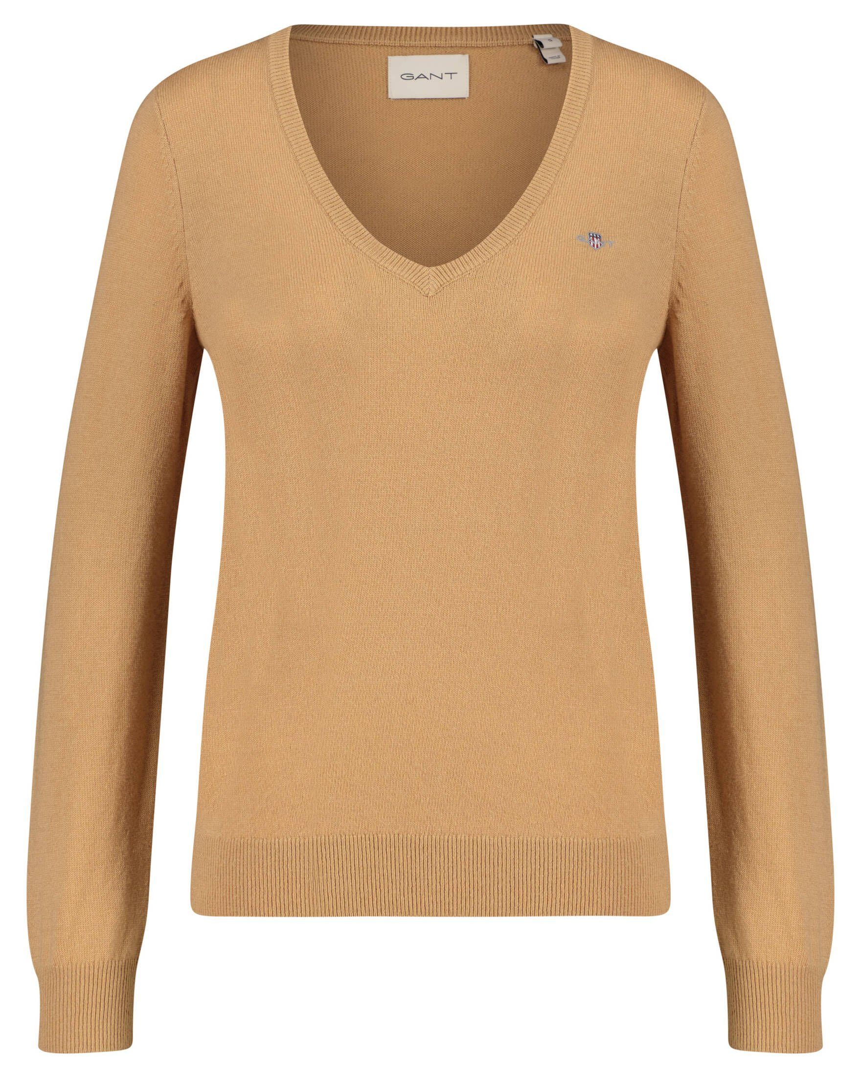 (44) Gant Damen (1-tlg) Strickpullover khaki Pullover