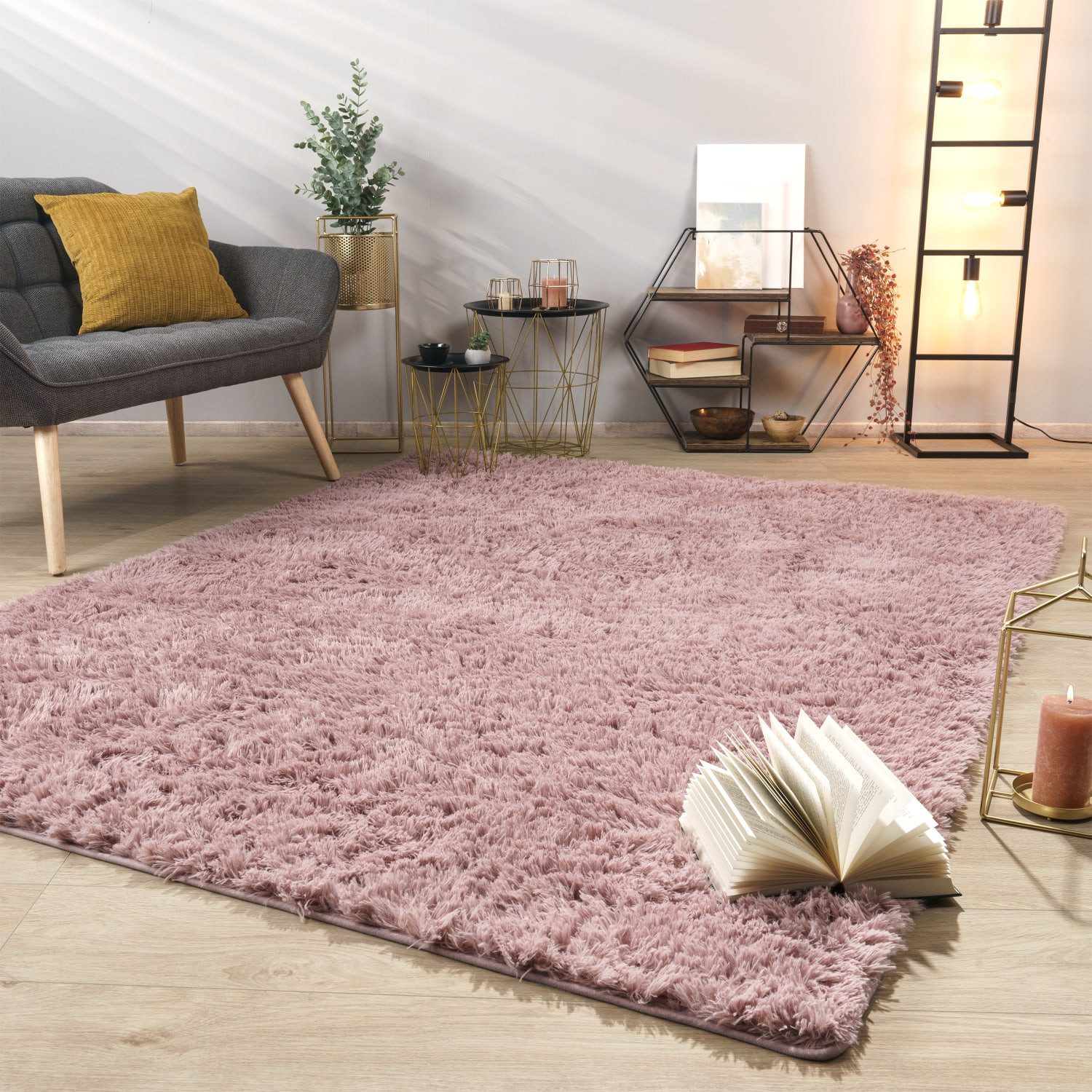 TT Home Teppich, Rechteckig, Höhe: 37 mm, Teppich Wohnzimmer Hochflor Langf günstig online kaufen