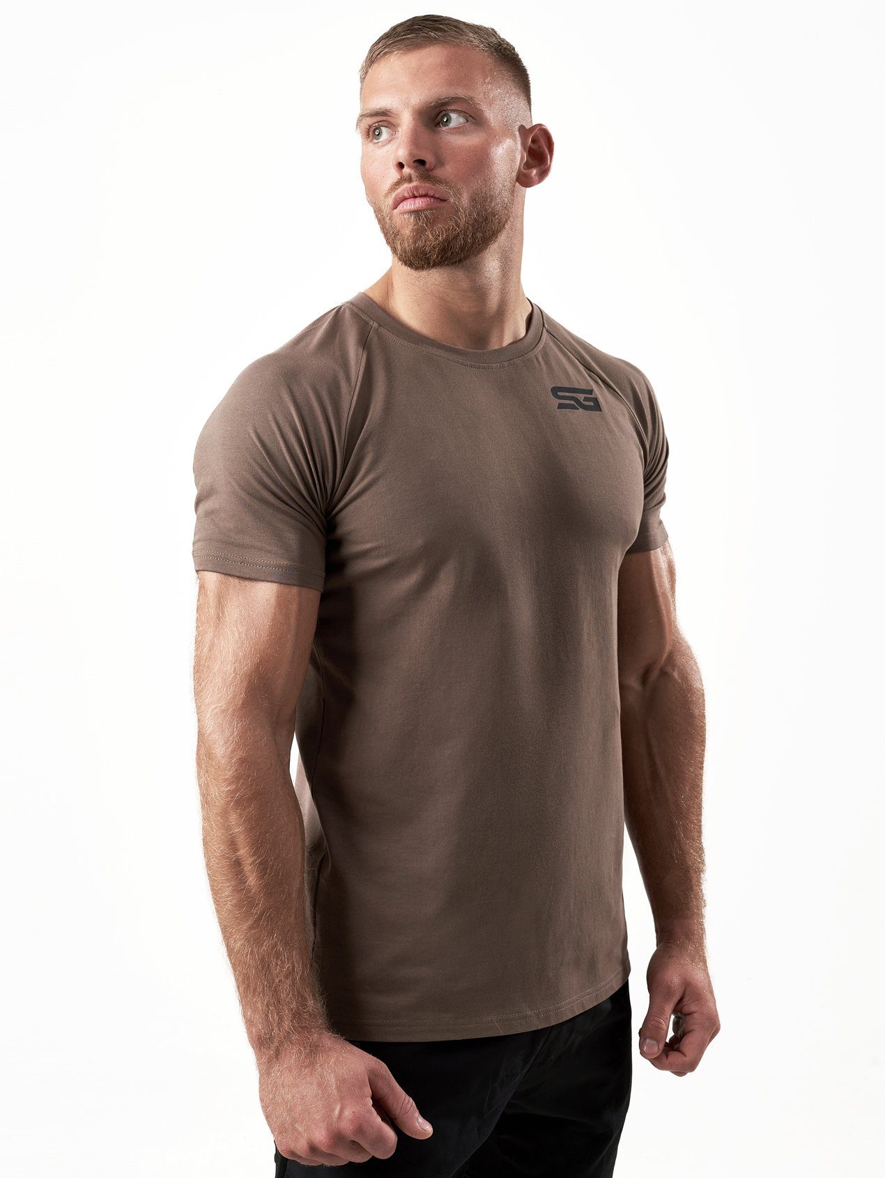 SATIRE GYM® Trainingsshirt Fitness T-Shirt aus Baumwolle Slim Fit T-Shirt  mit Print oder Patch